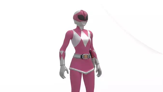 Pink Ranger 3D Model Power Rangers Mighty Morphin Rigged