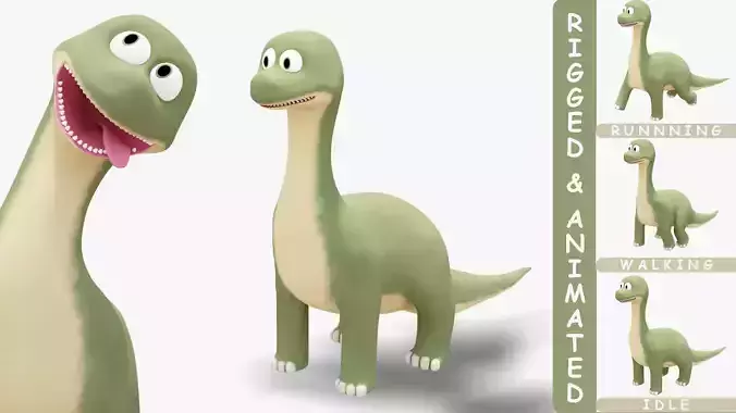 Cartoon Style Brachiosaurus