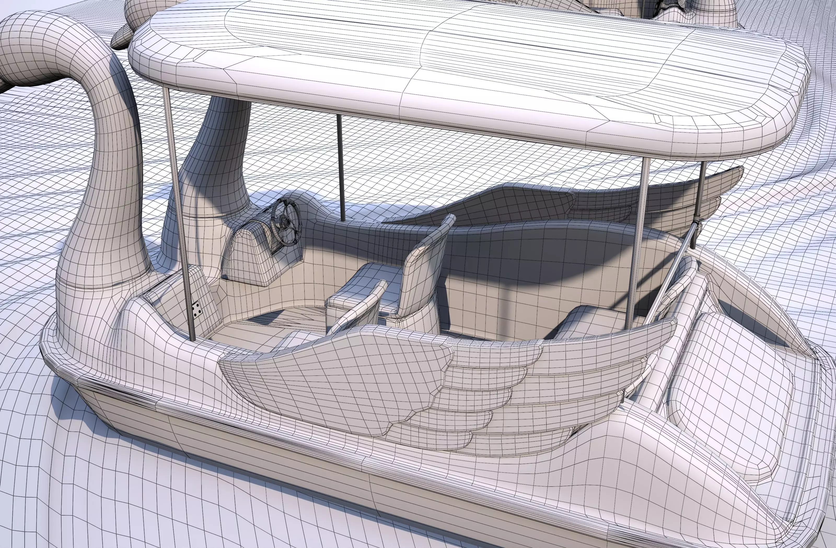 Pedal boat - Swan Low-poly 3D model_14