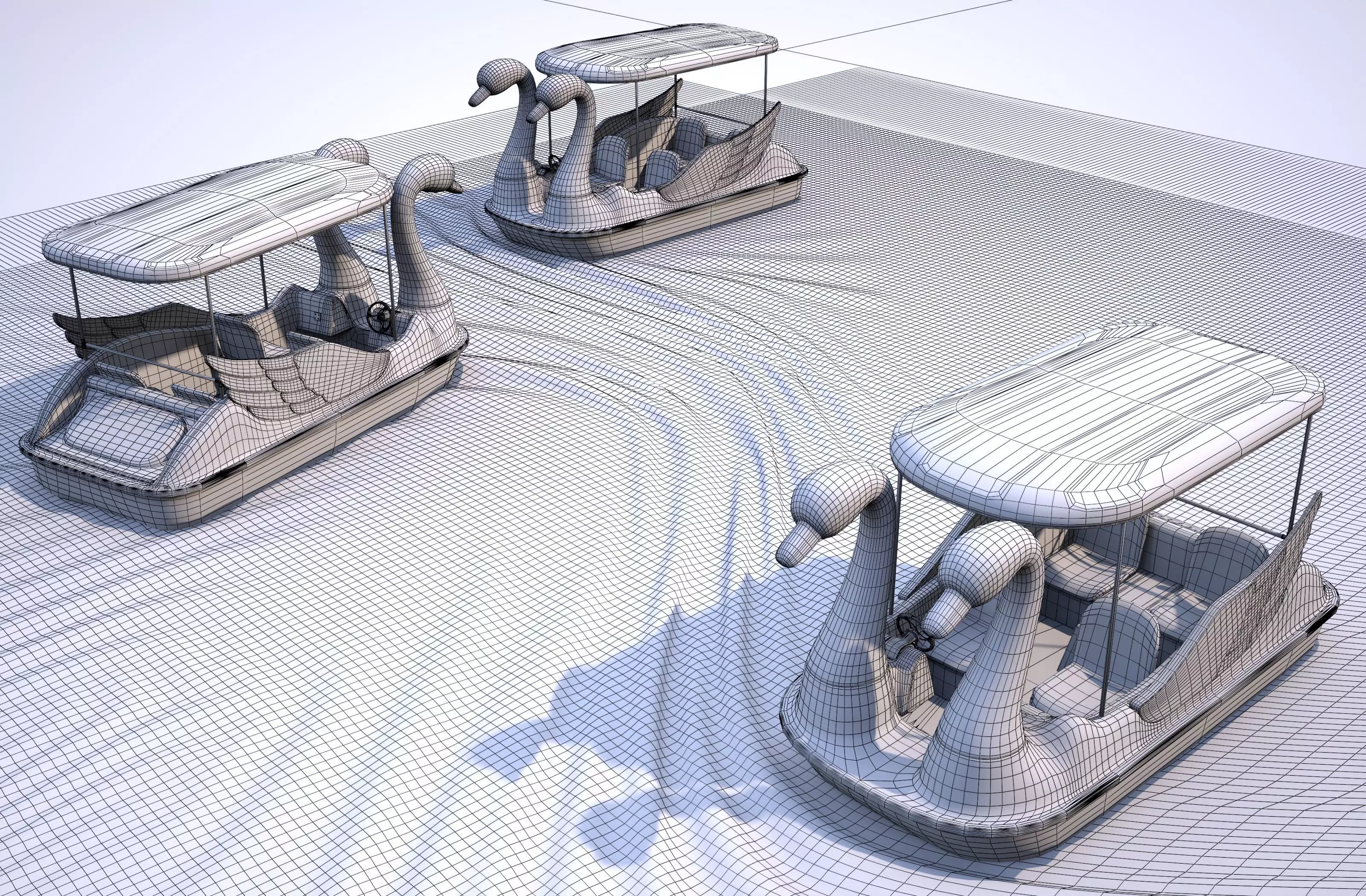 Pedal boat - Swan Low-poly 3D model_22