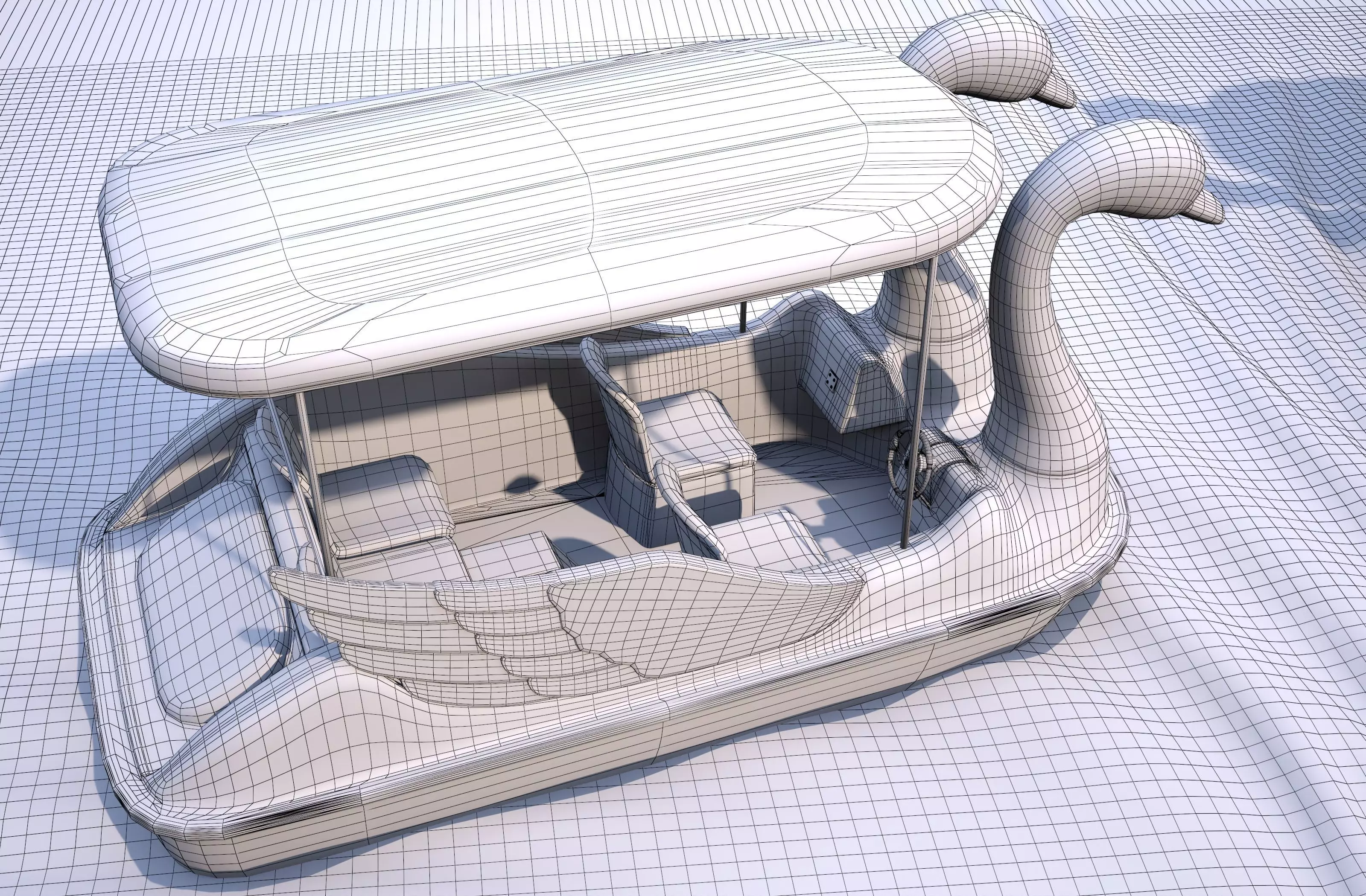 Pedal boat - Swan Low-poly 3D model_17