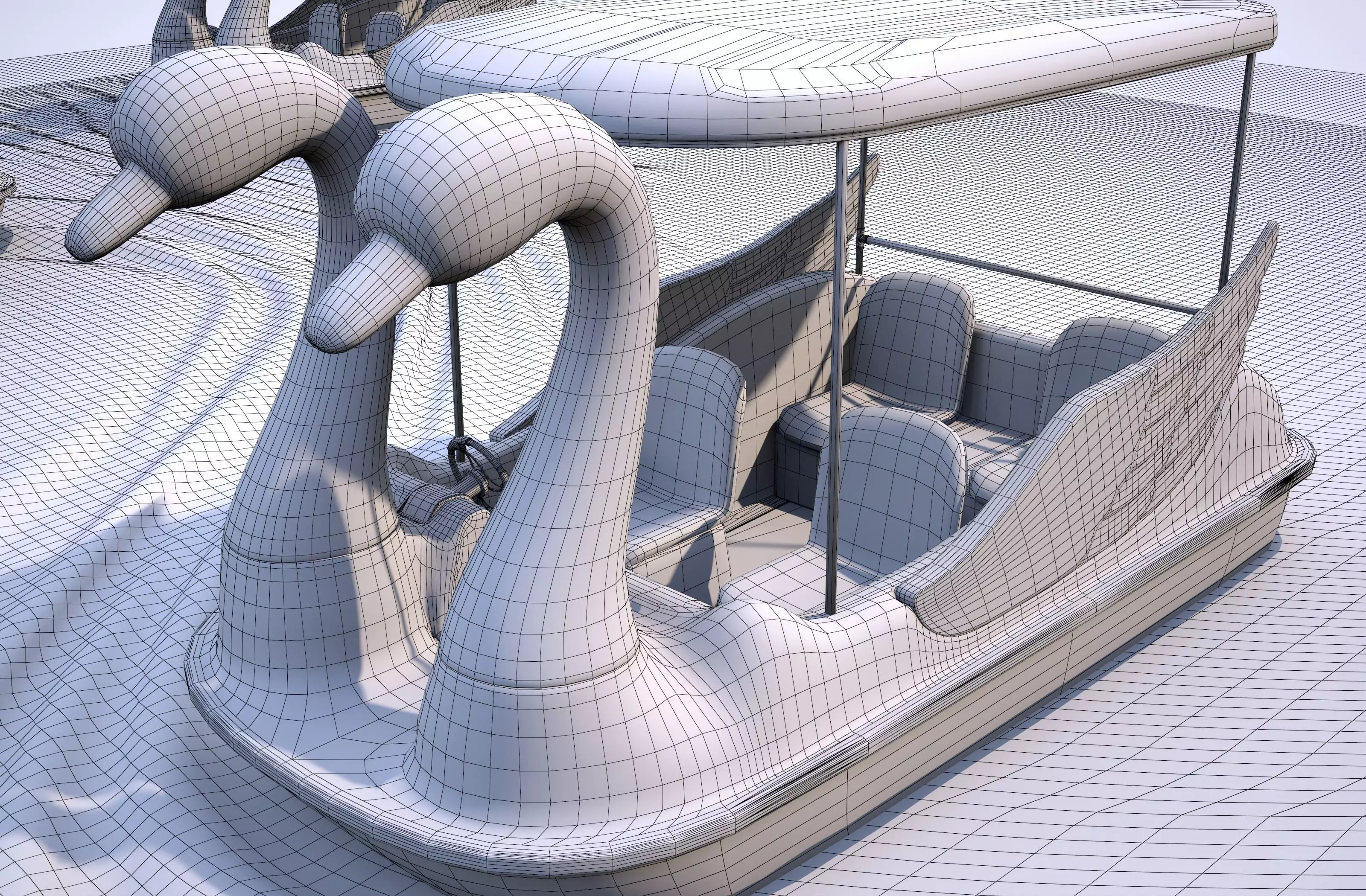 Pedal boat - Swan Low-poly 3D model_13