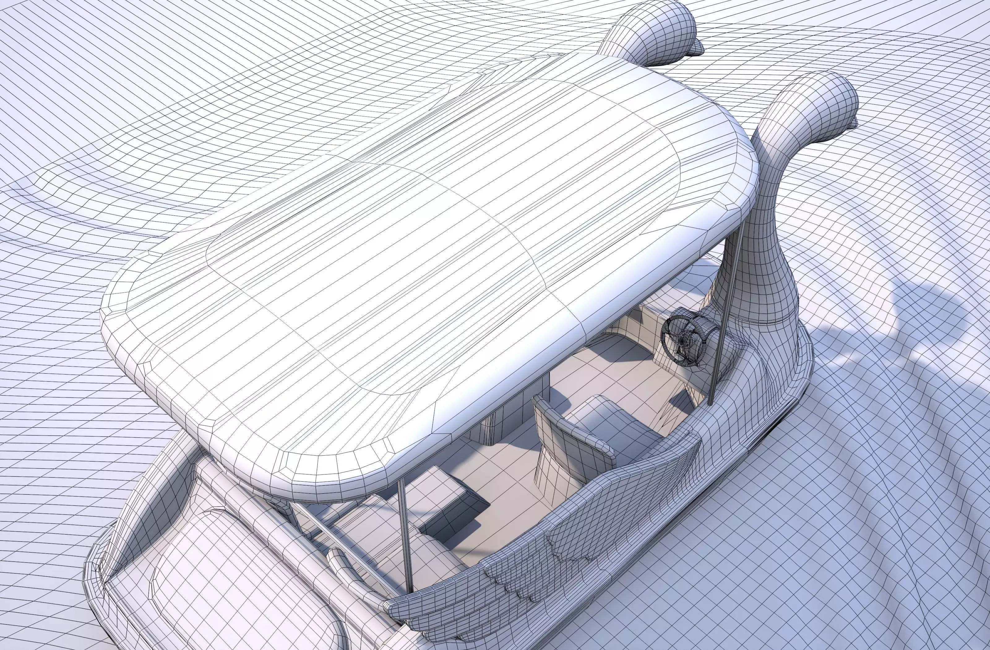 Pedal boat - Swan Low-poly 3D model_15