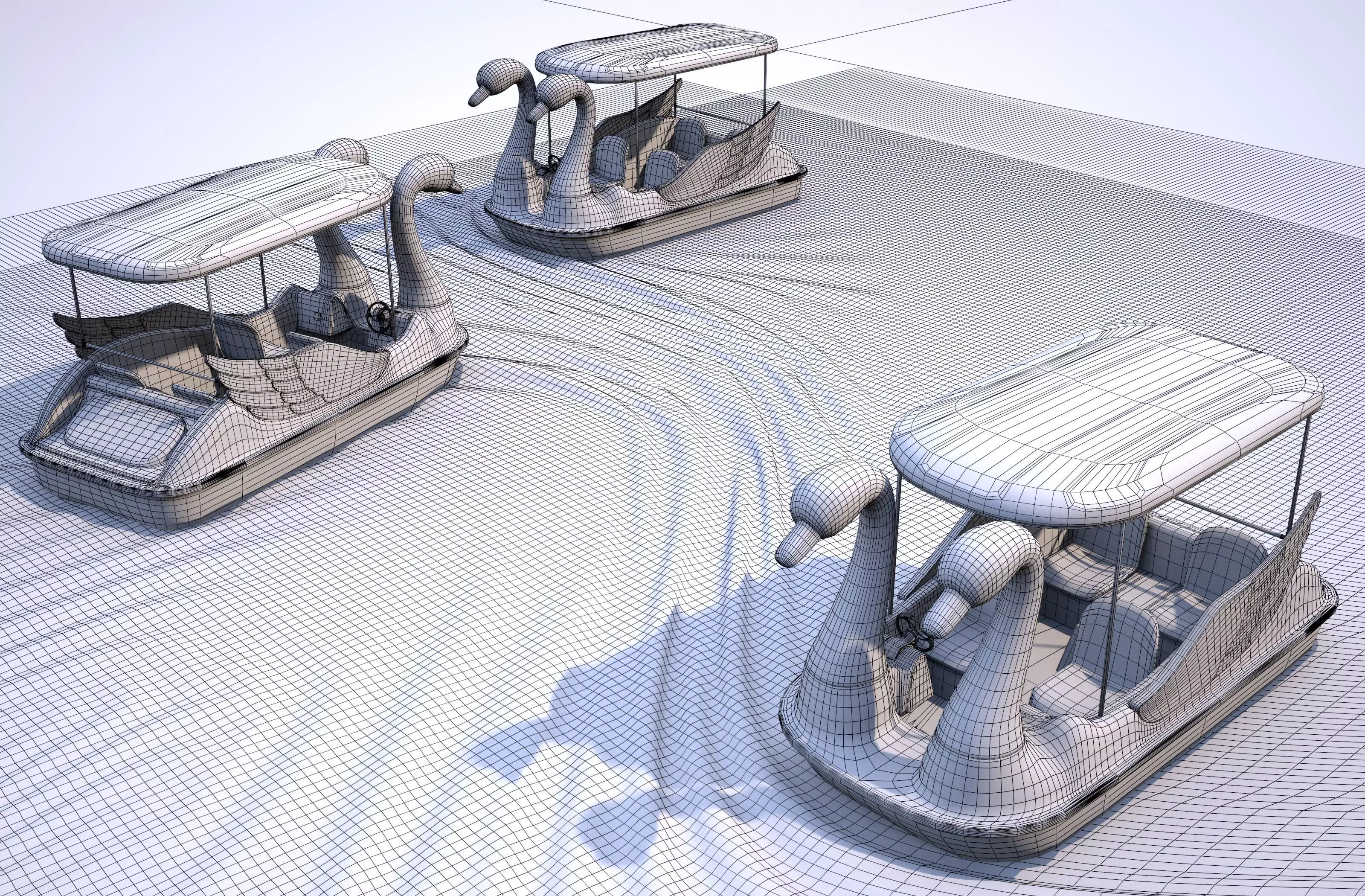 Pedal boat - Swan Low-poly 3D model_18