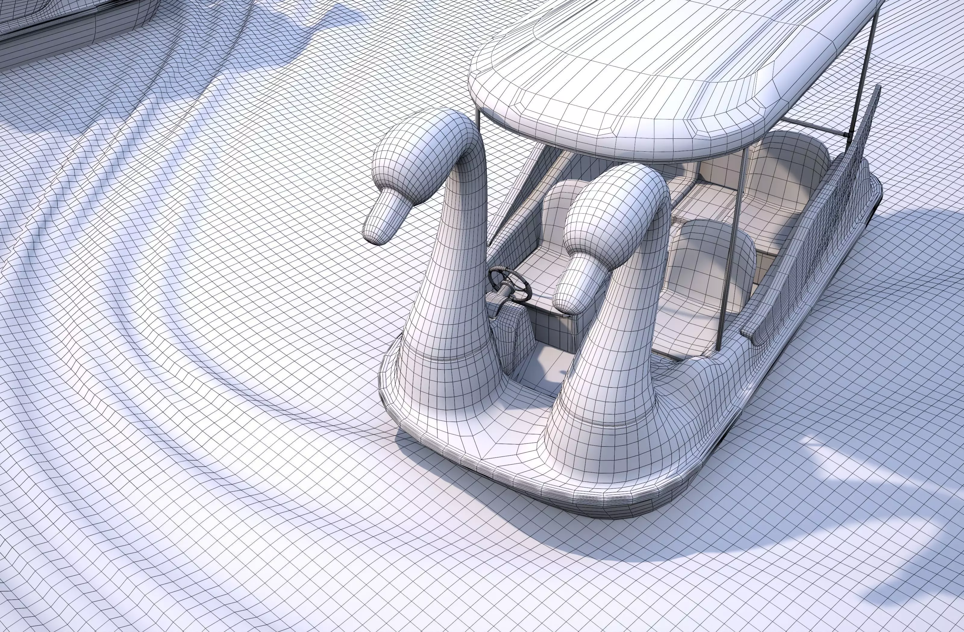 Pedal boat - Swan Low-poly 3D model_20