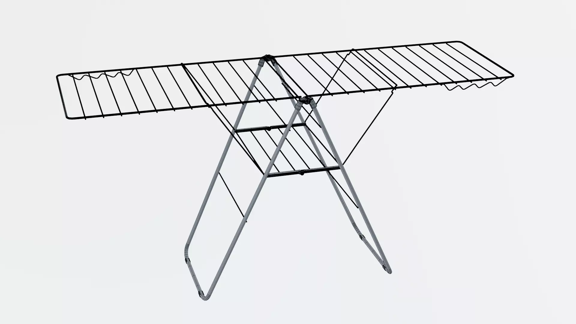 Laundry Drying Rack Low-poly 3D model_11