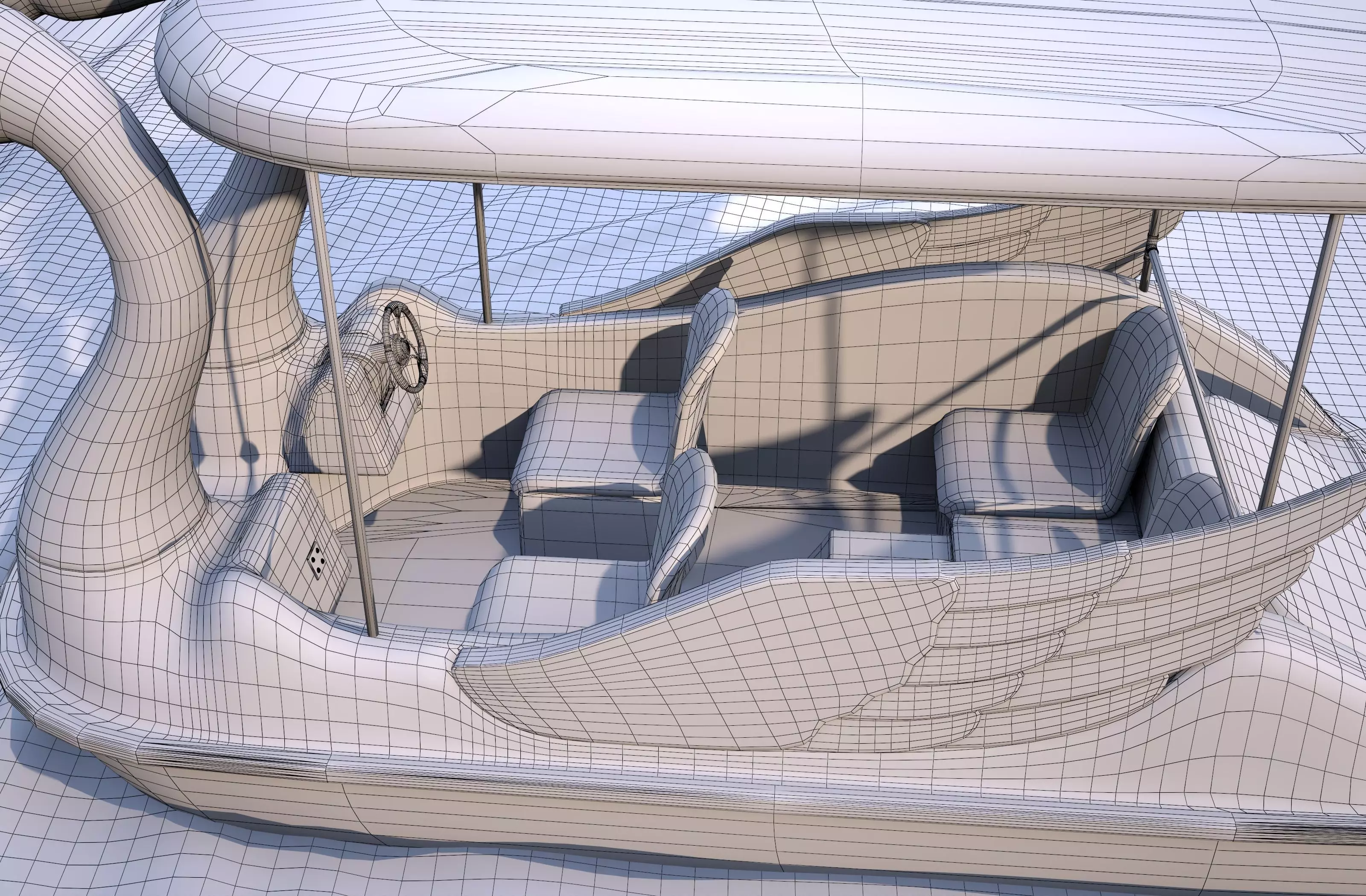 Pedal boat - flamingo Low-poly 3D model_11