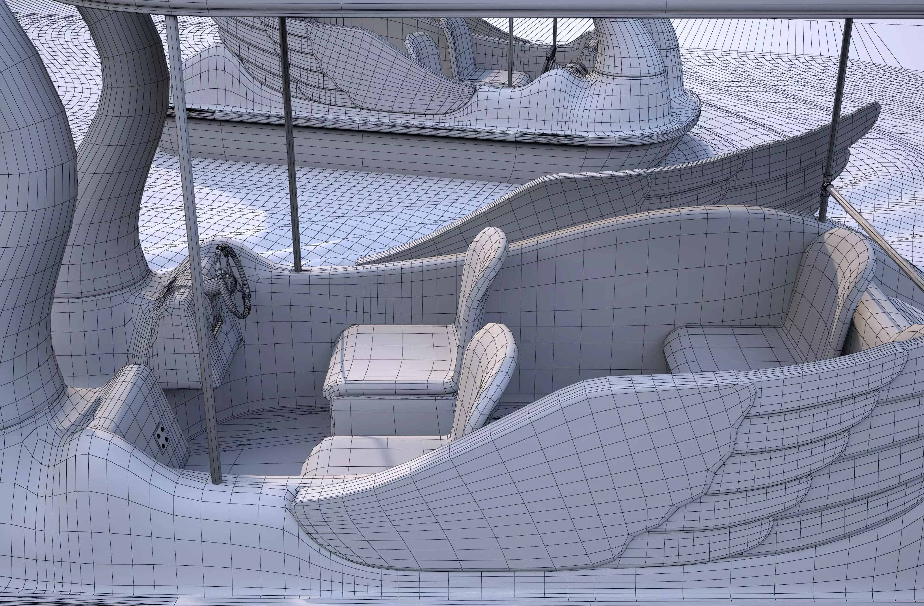 Pedal boat - flamingo Low-poly 3D model_15