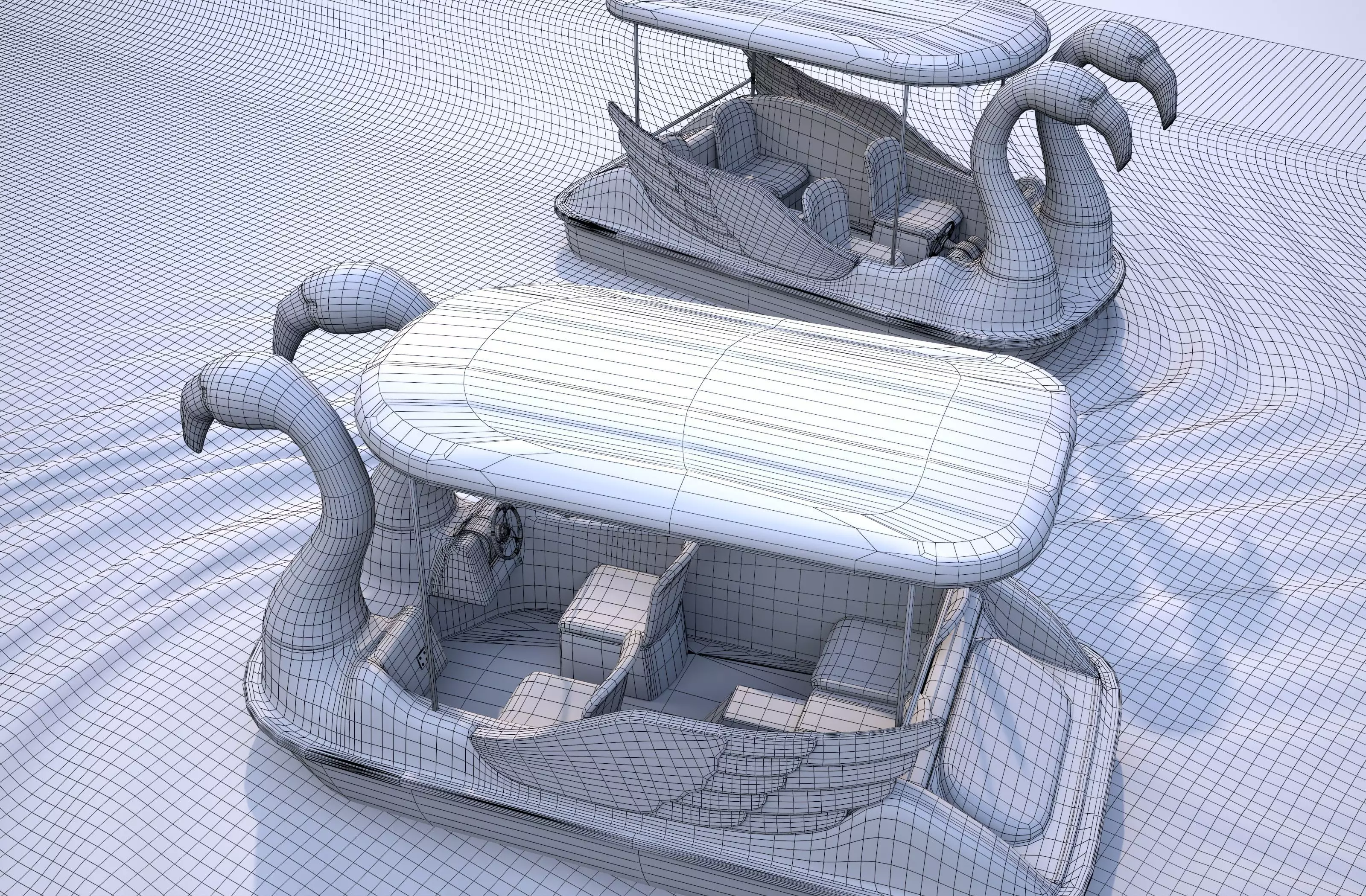 Pedal boat - flamingo Low-poly 3D model_18