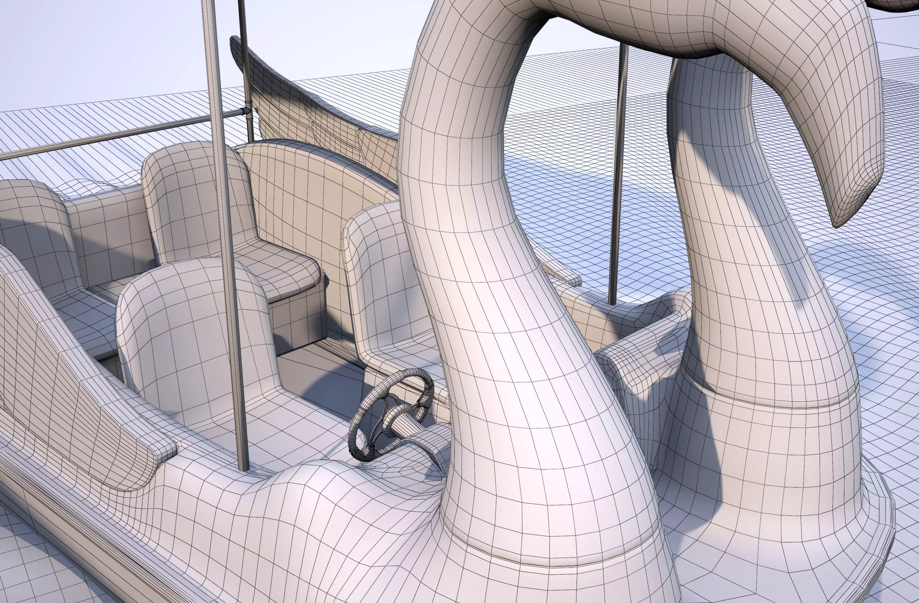 Pedal boat - flamingo Low-poly 3D model_19