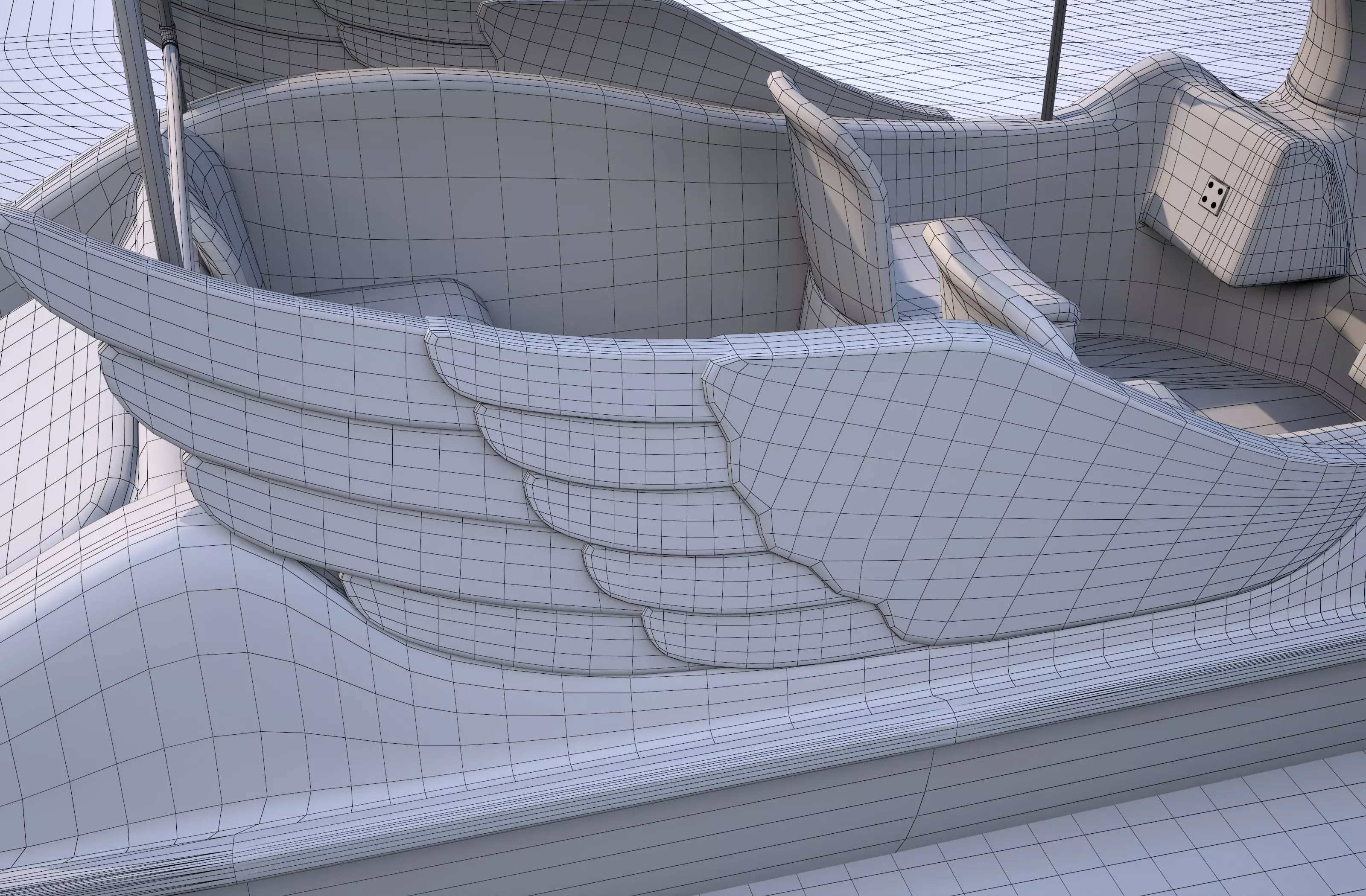 Pedal boat - flamingo Low-poly 3D model_12