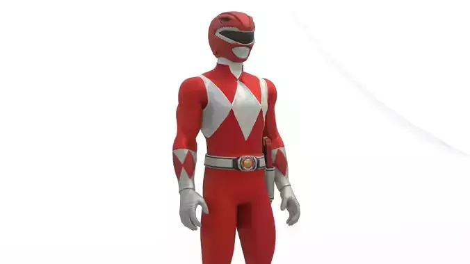 Red Ranger 3D Model Power Rangers Game-Ready Rigged