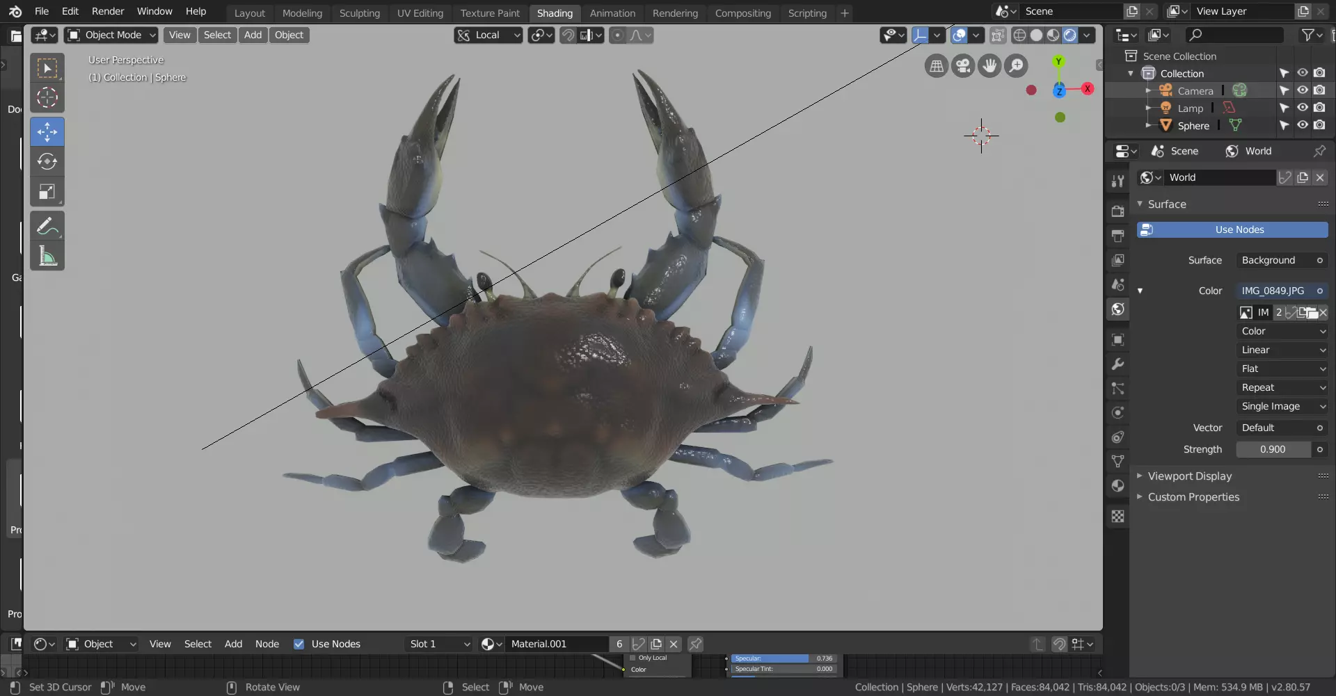 high poly blue crab Free 3D model_3