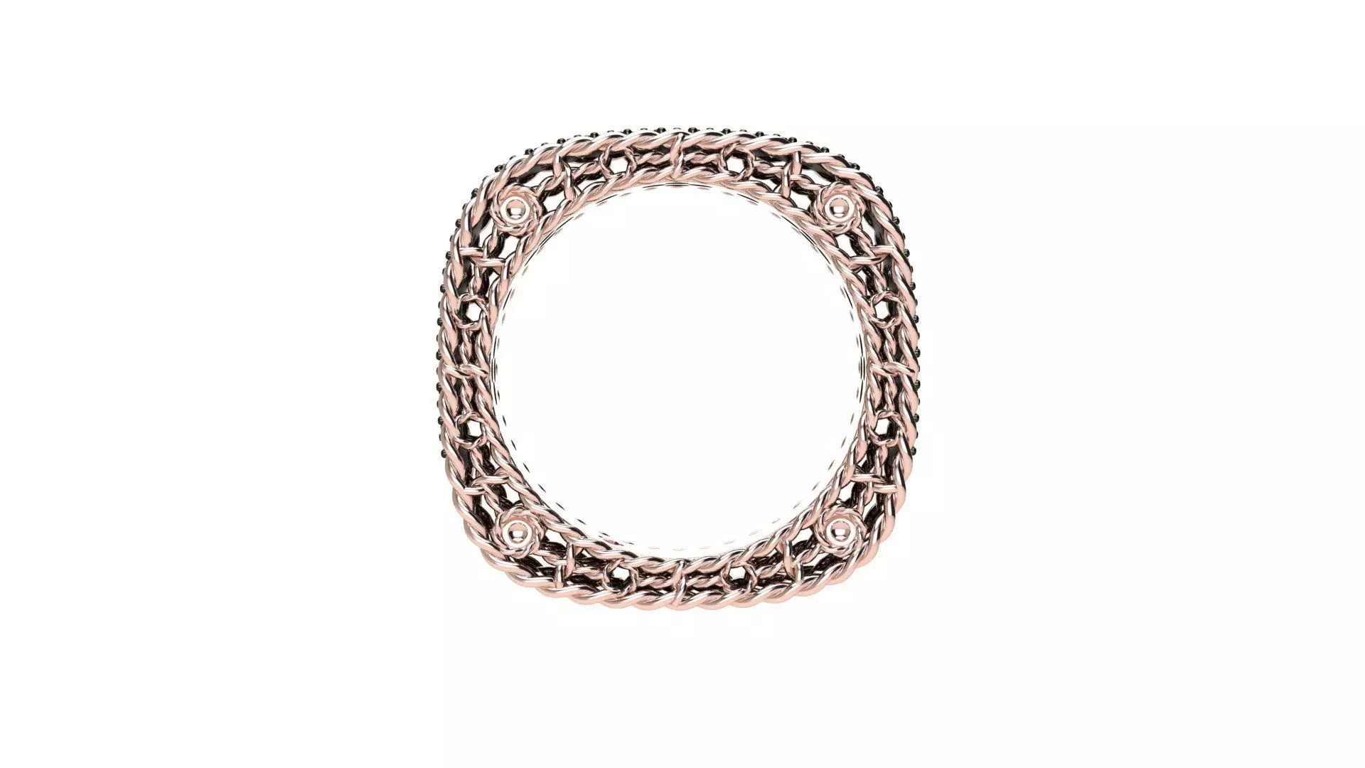 Venetian Princess ring and earrings with black - white diamonds 3D print model_25