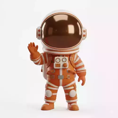 Mini Space Explorer  Retro Astronaut Figurine