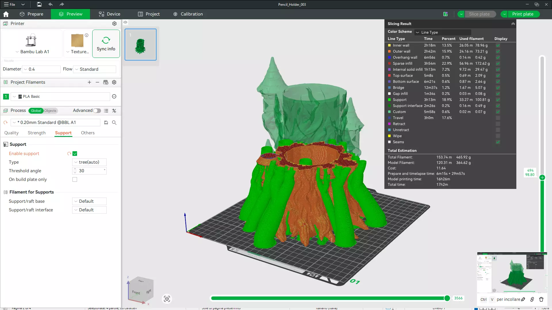 3D Printable STL Tree Wizard Castle Pencil Holder 3D print model_4