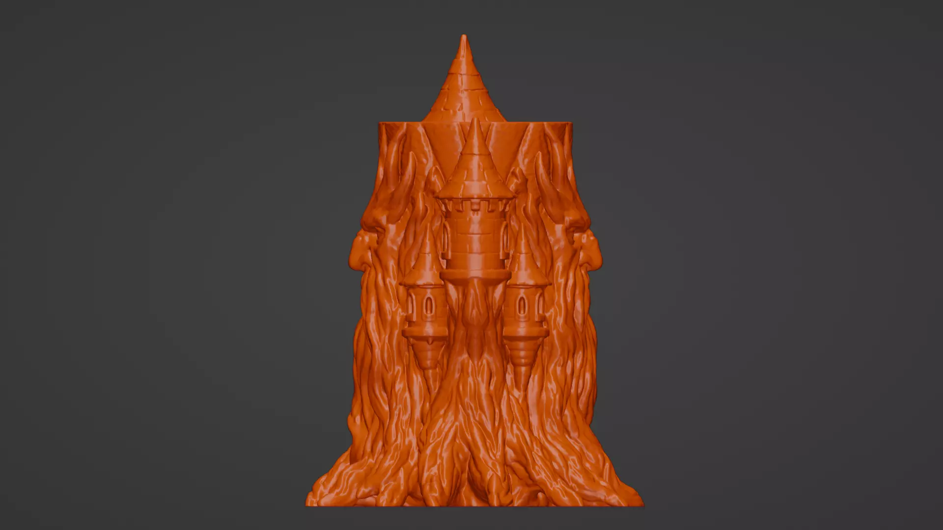 3D Printable STL Tree Wizard Castle Pencil Holder 3D print model_7