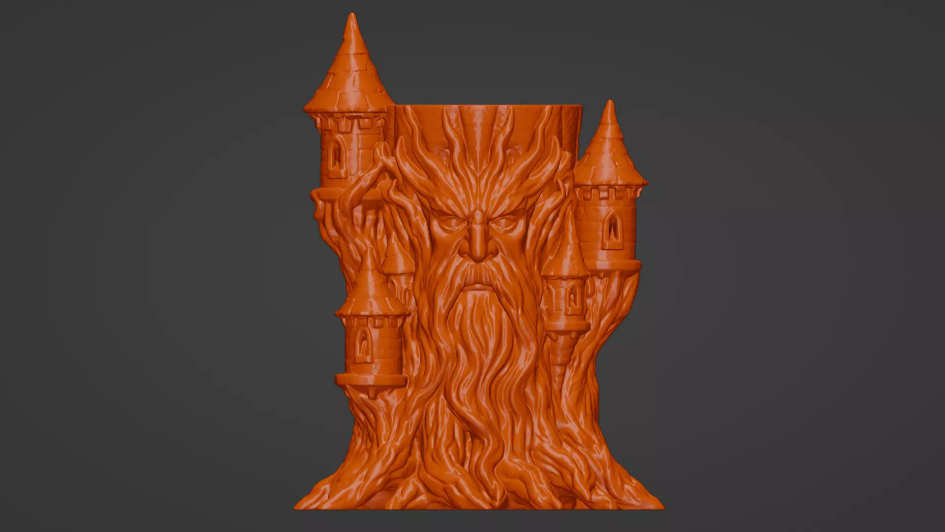 3D Printable STL Tree Wizard Castle Pencil Holder 3D print model_0