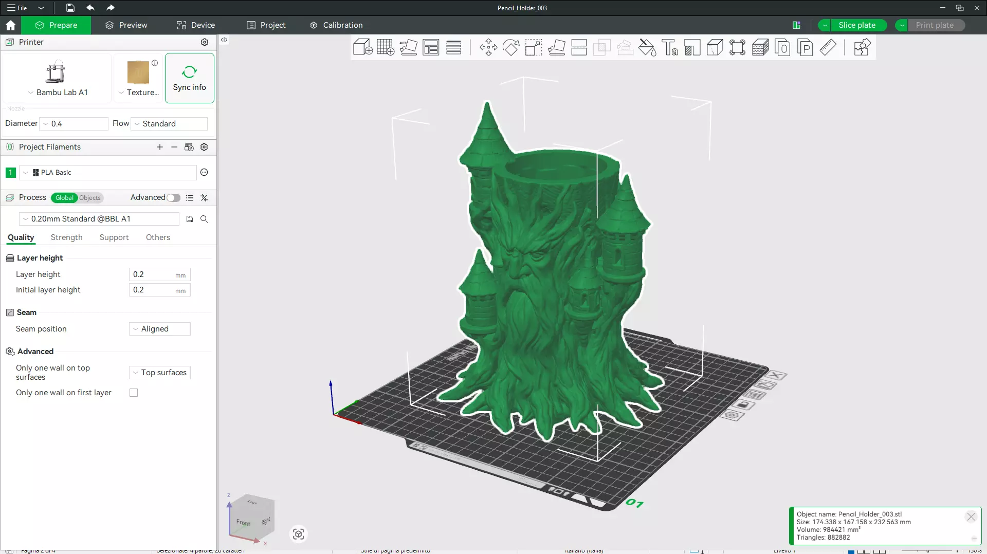 3D Printable STL Tree Wizard Castle Pencil Holder 3D print model_1