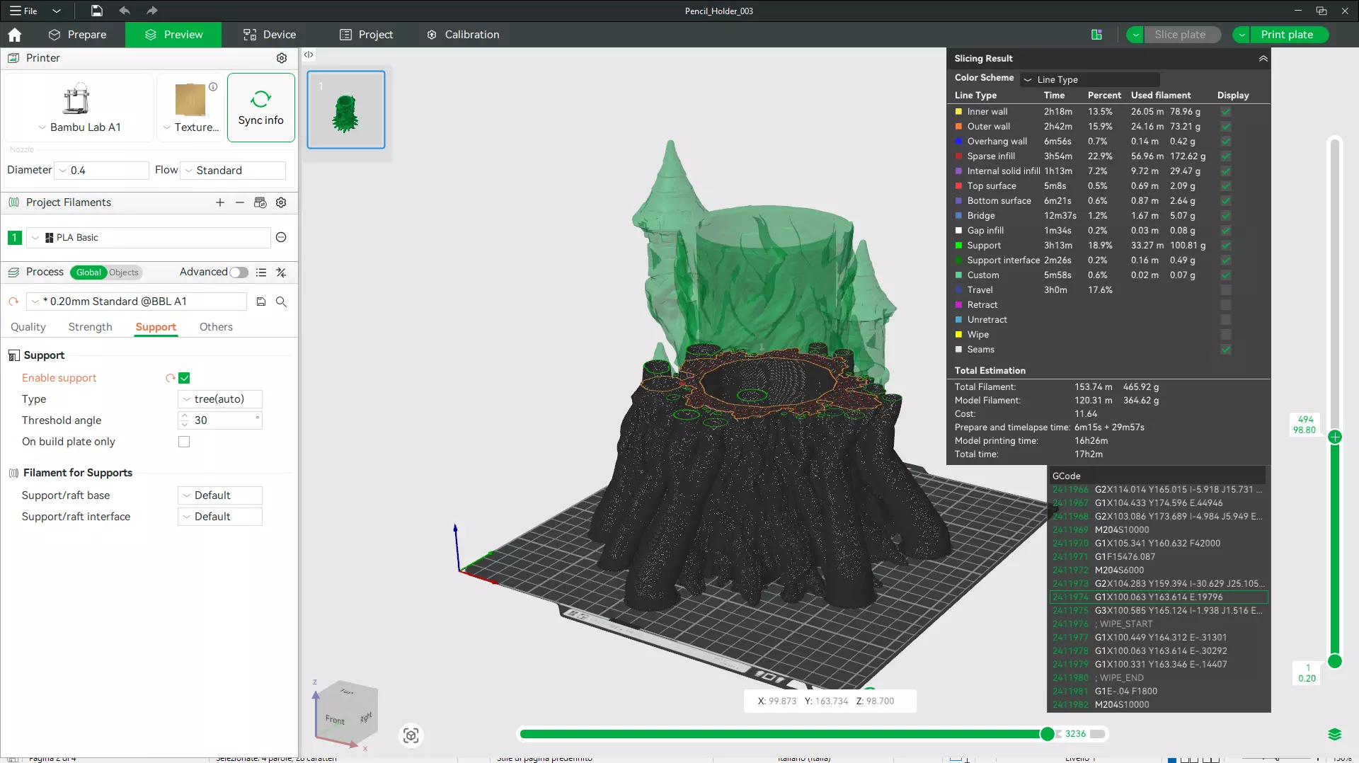 3D Printable STL Tree Wizard Castle Pencil Holder 3D print model_5