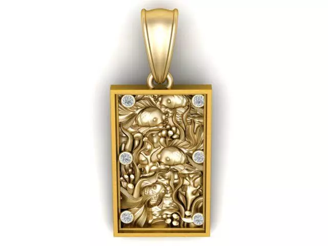 Gold Skull Pendant 3D Printable Model 3D print model