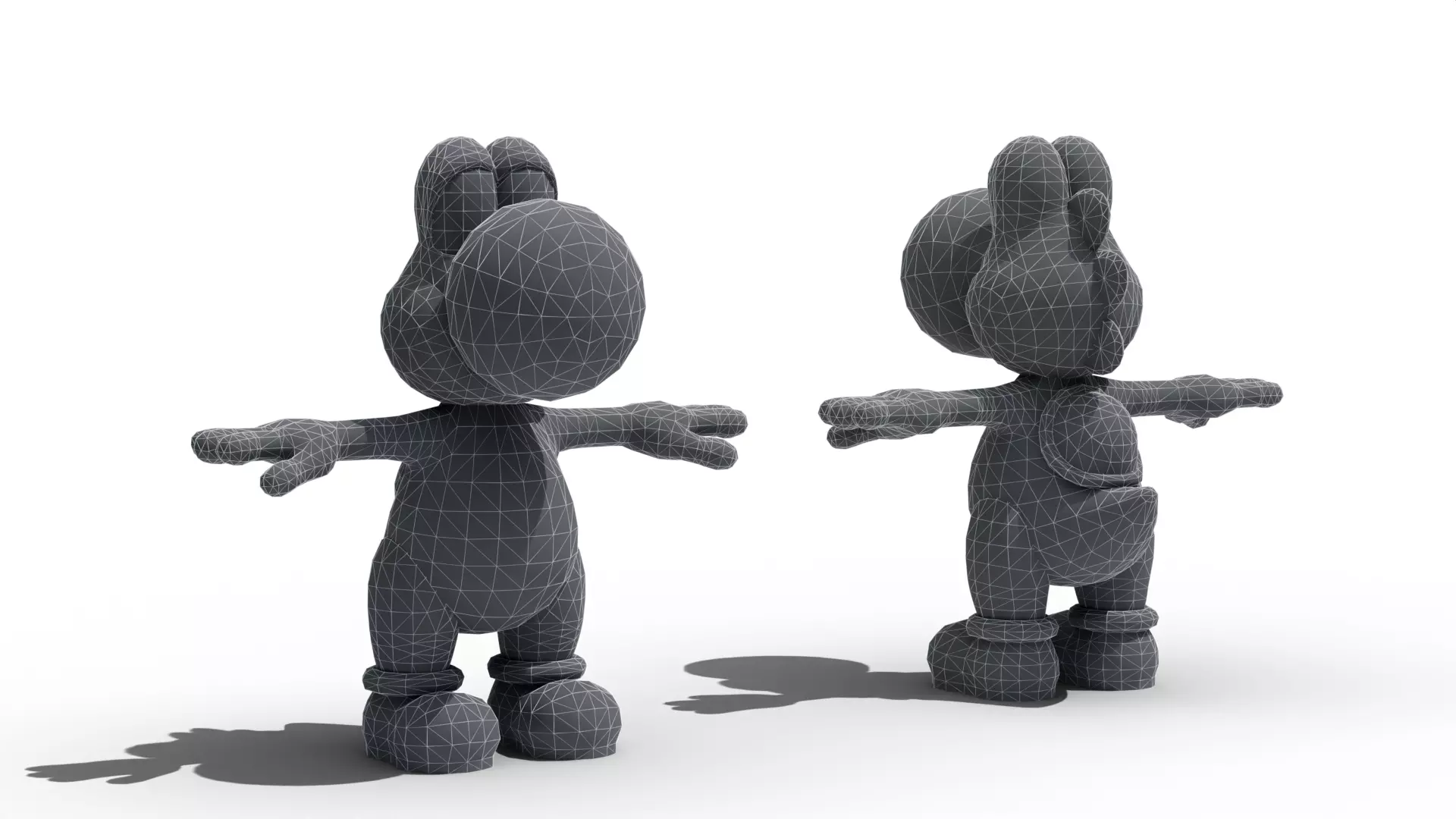 Yoshi - Mario Low-poly 3D model_11