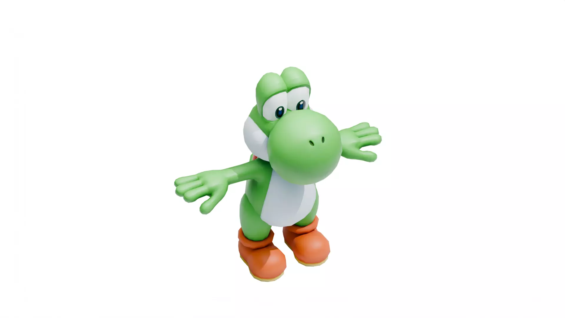 Yoshi - Mario Low-poly 3D model_6