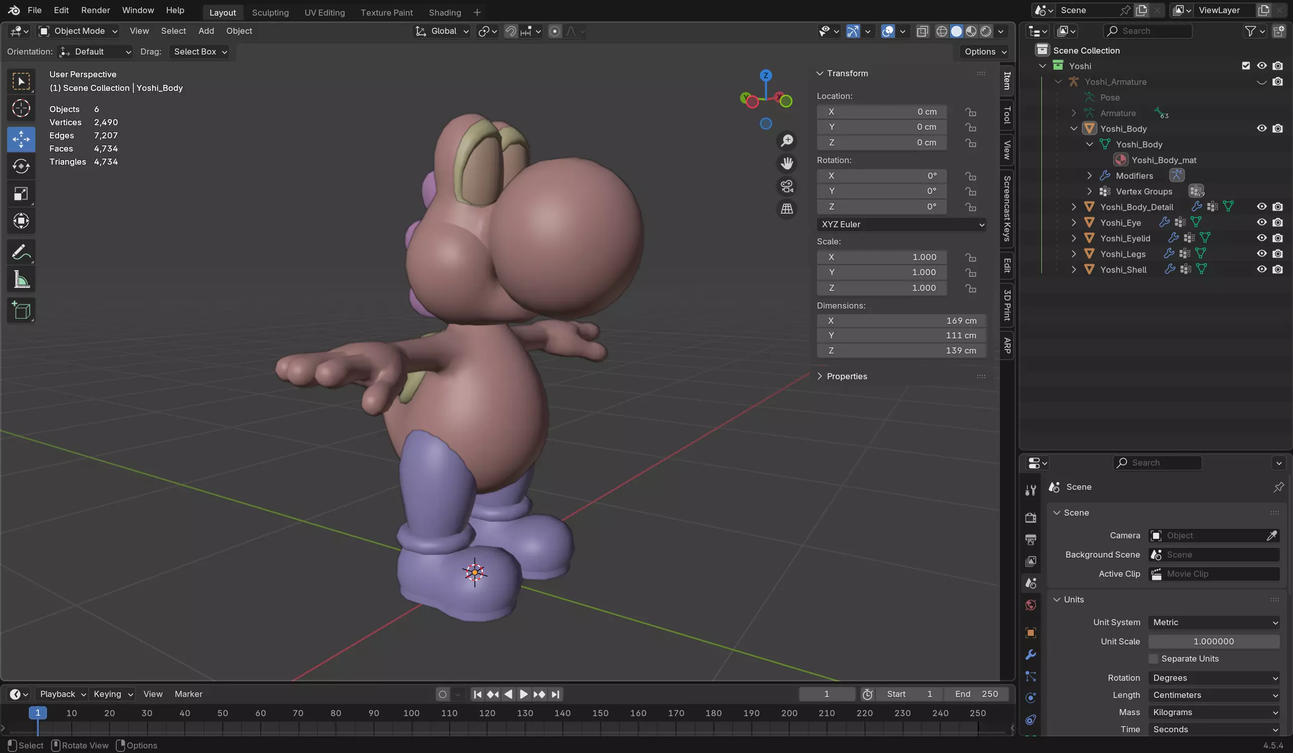 Yoshi - Mario Low-poly 3D model_12