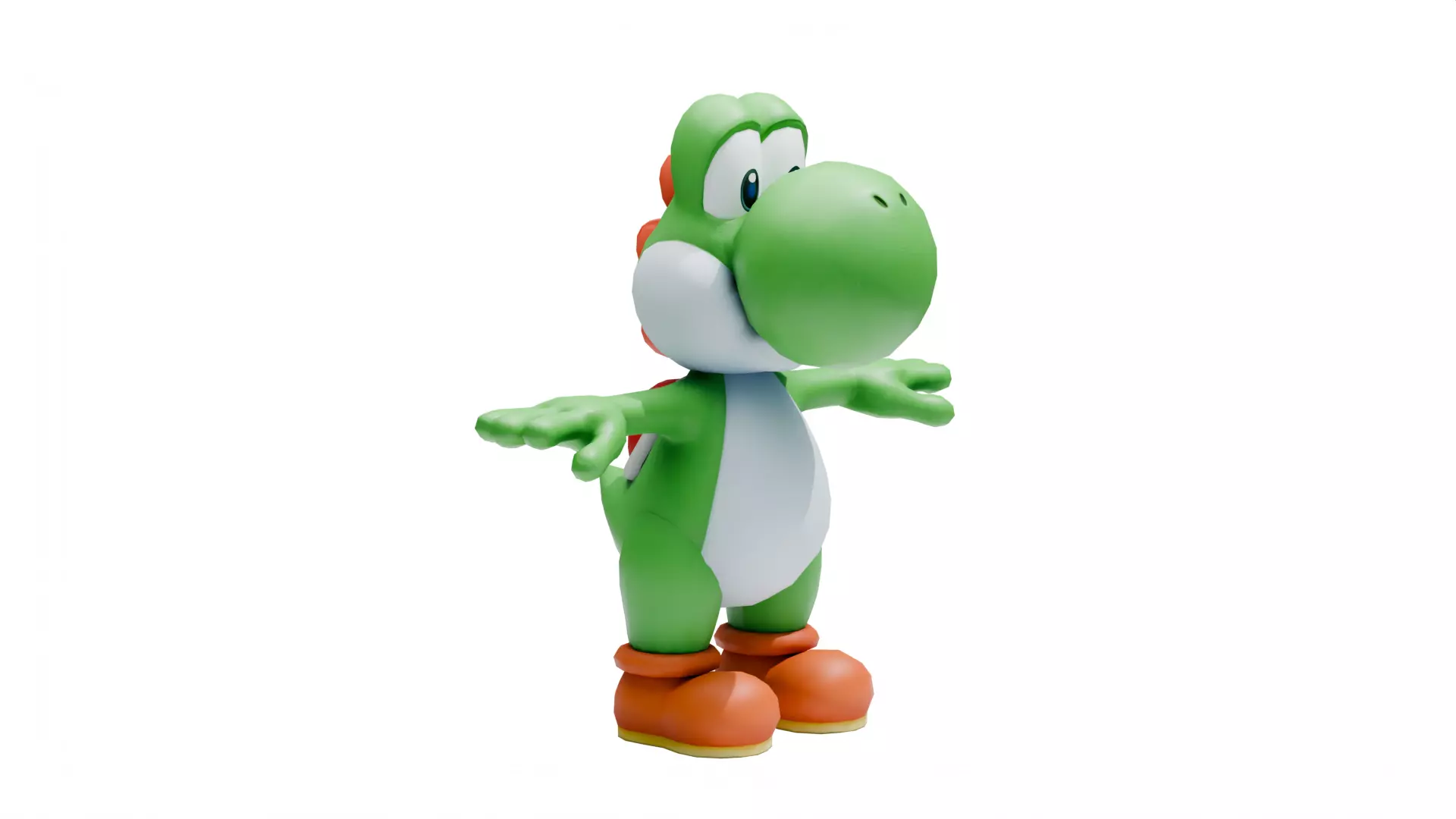 Yoshi - Mario Low-poly 3D model_1