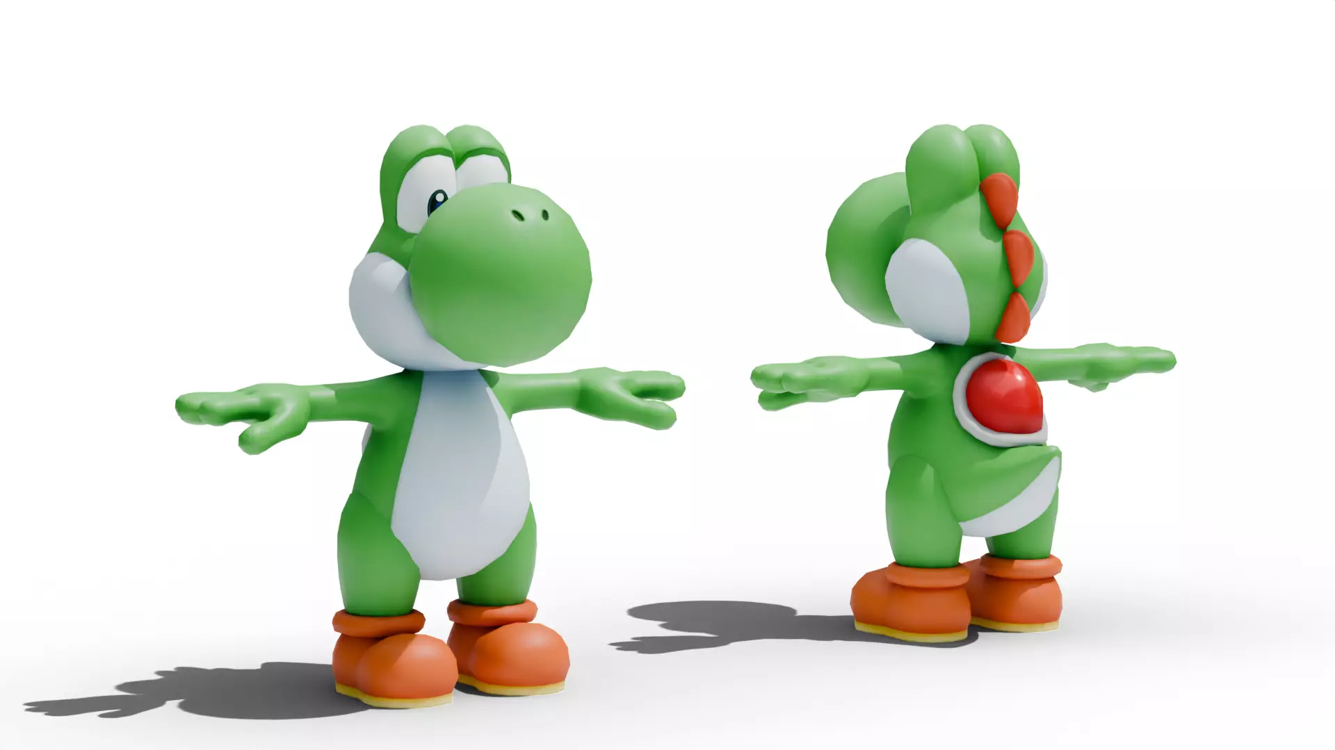 Yoshi - Mario Low-poly 3D model_9