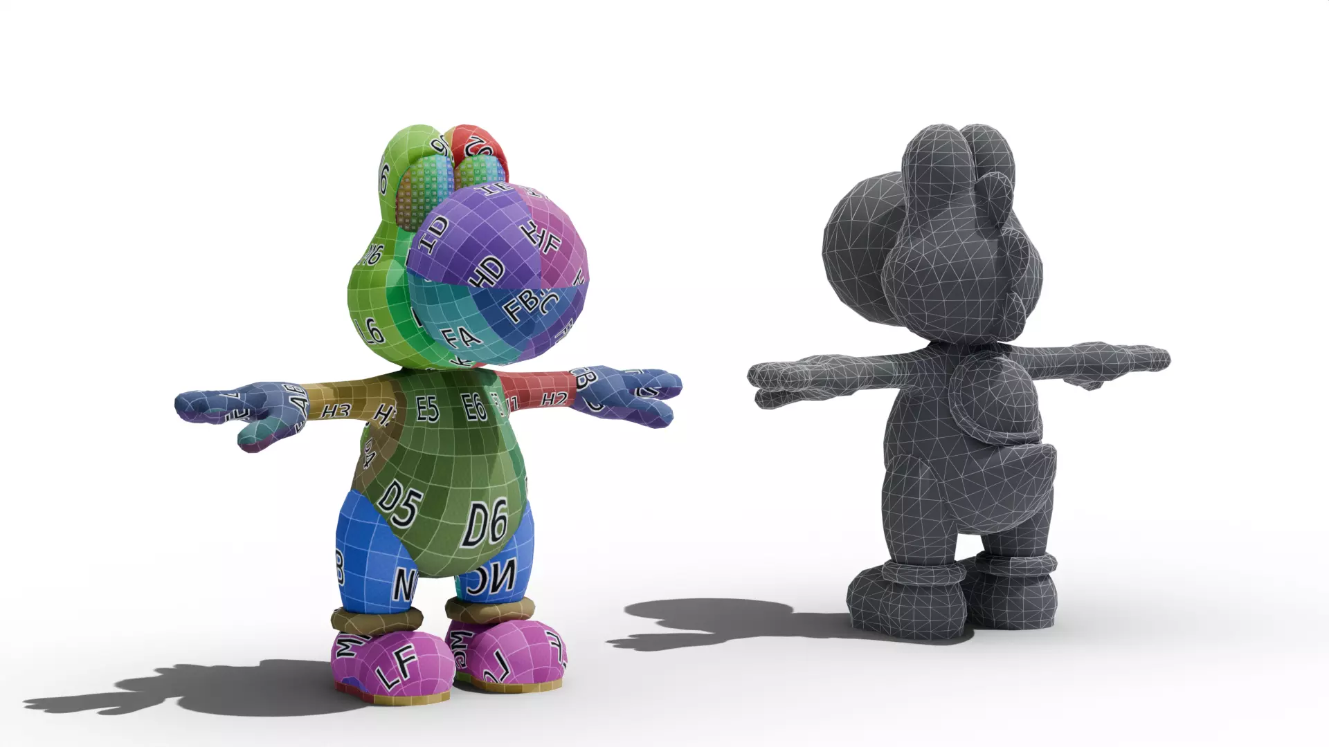 Yoshi - Mario Low-poly 3D model_10