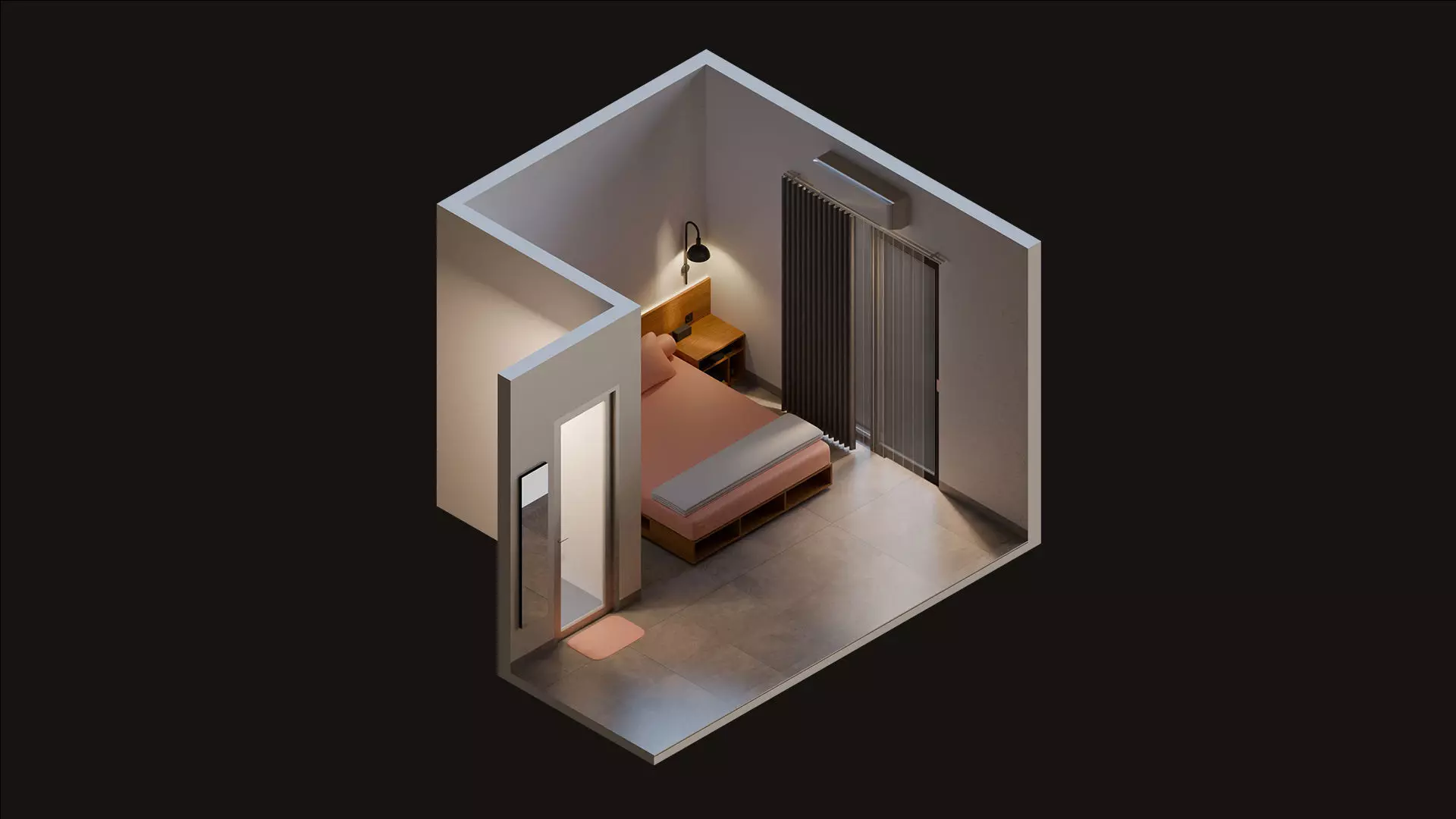Isometric Bedroom 04 3D model