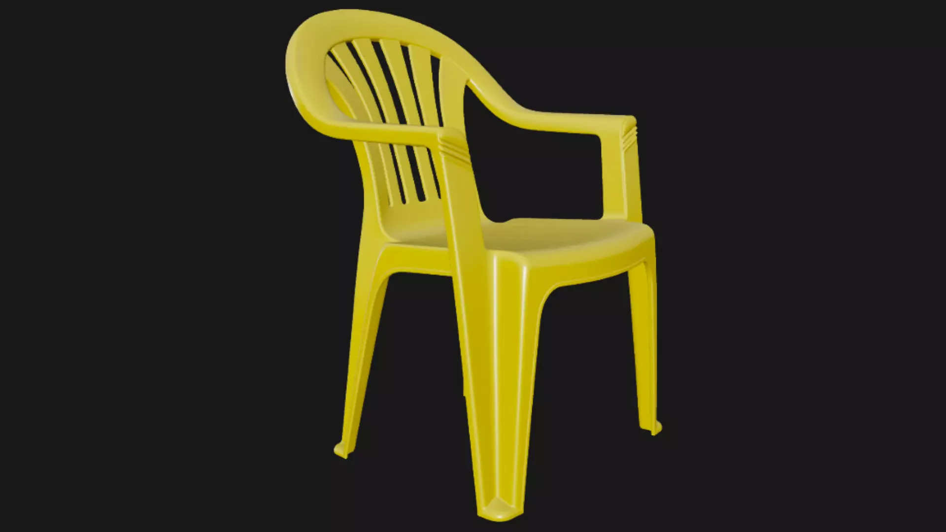 Plastic Chair 3D Model 3D model_2