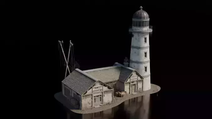 Dark Fantasy Building - Light House 3D model Dark Fantasy Building - Light House 3D model