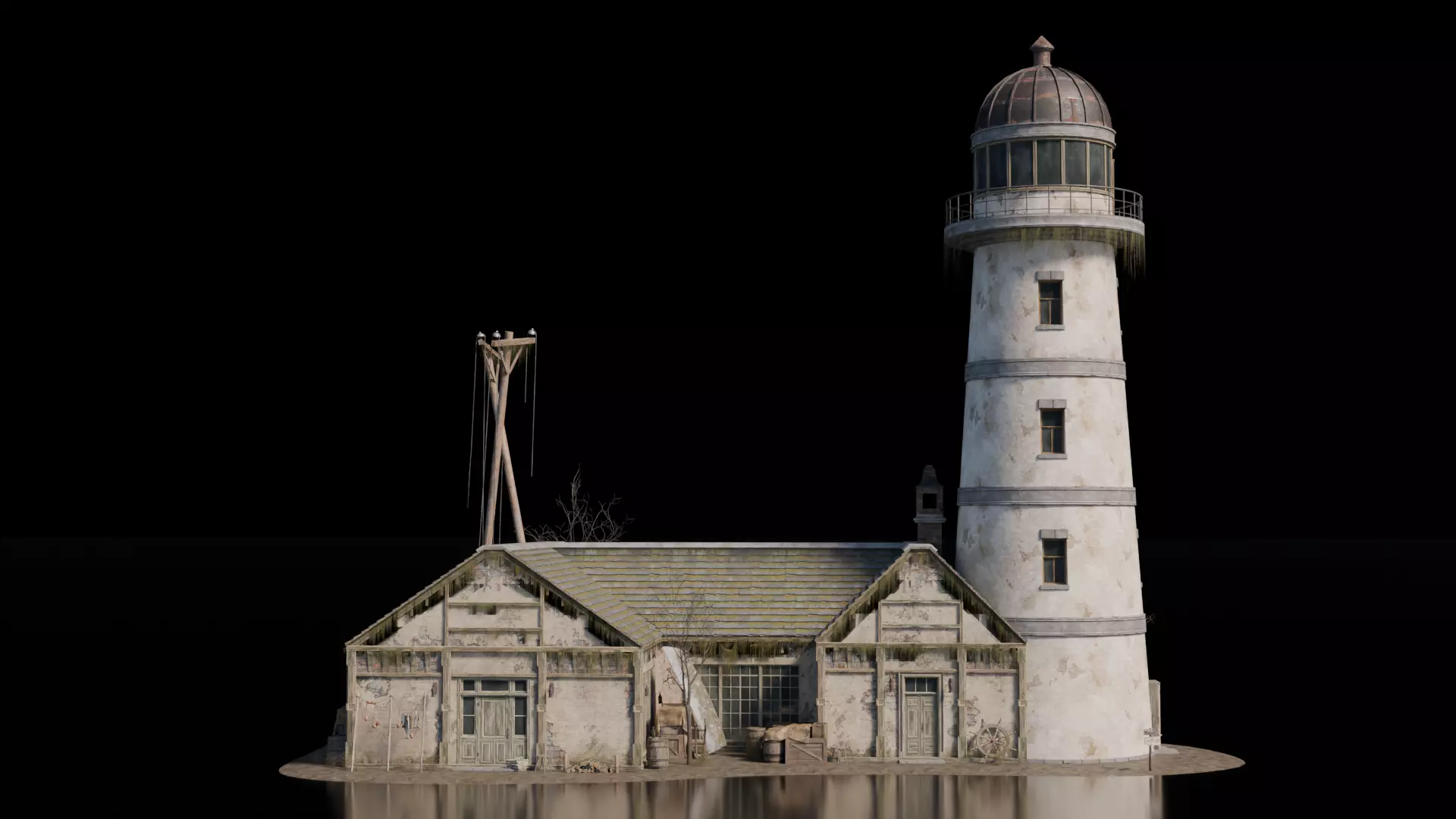 Dark Fantasy Building - Light House 3D model_4