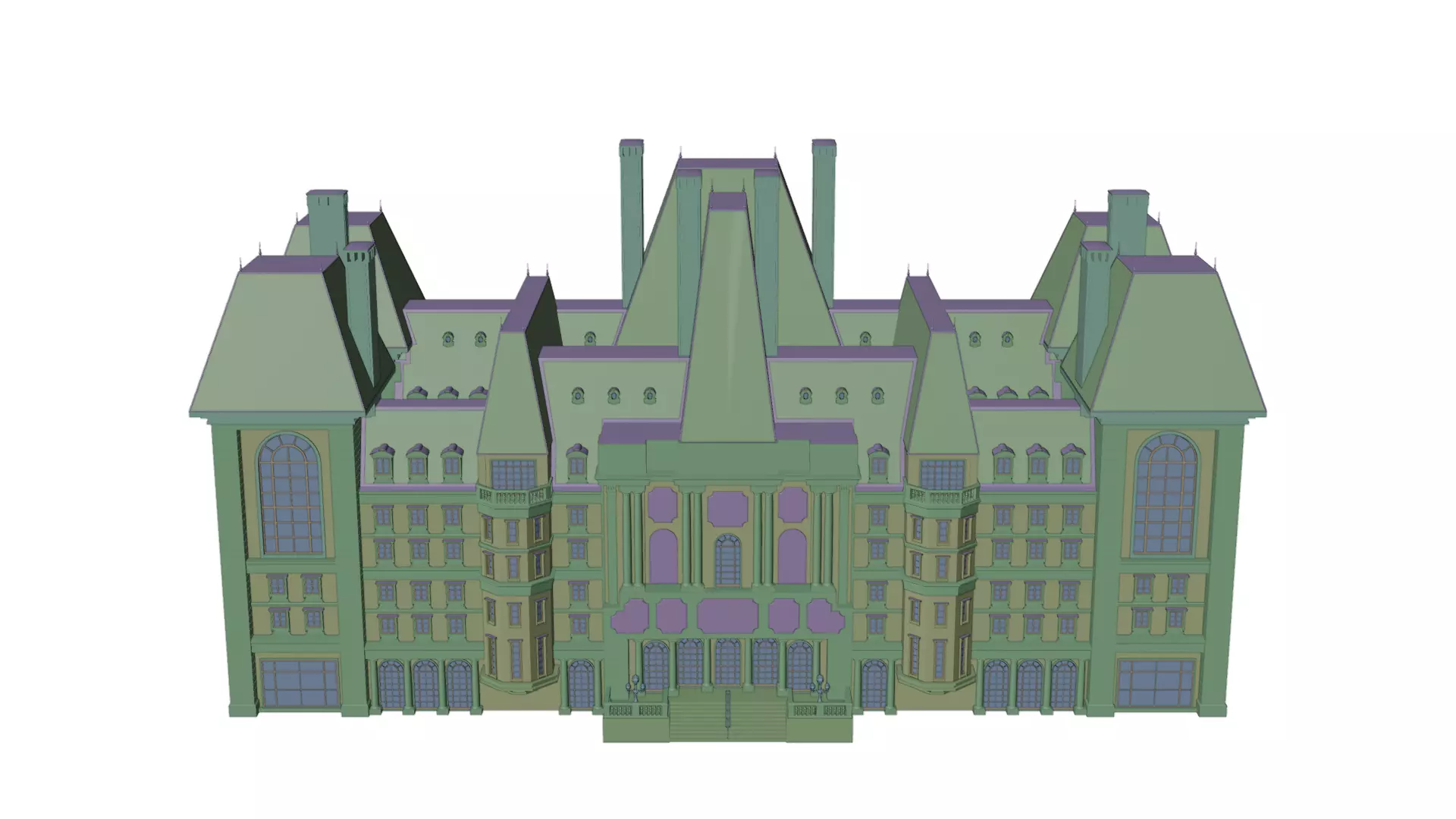 Classical European Building - House 2 3D model_16