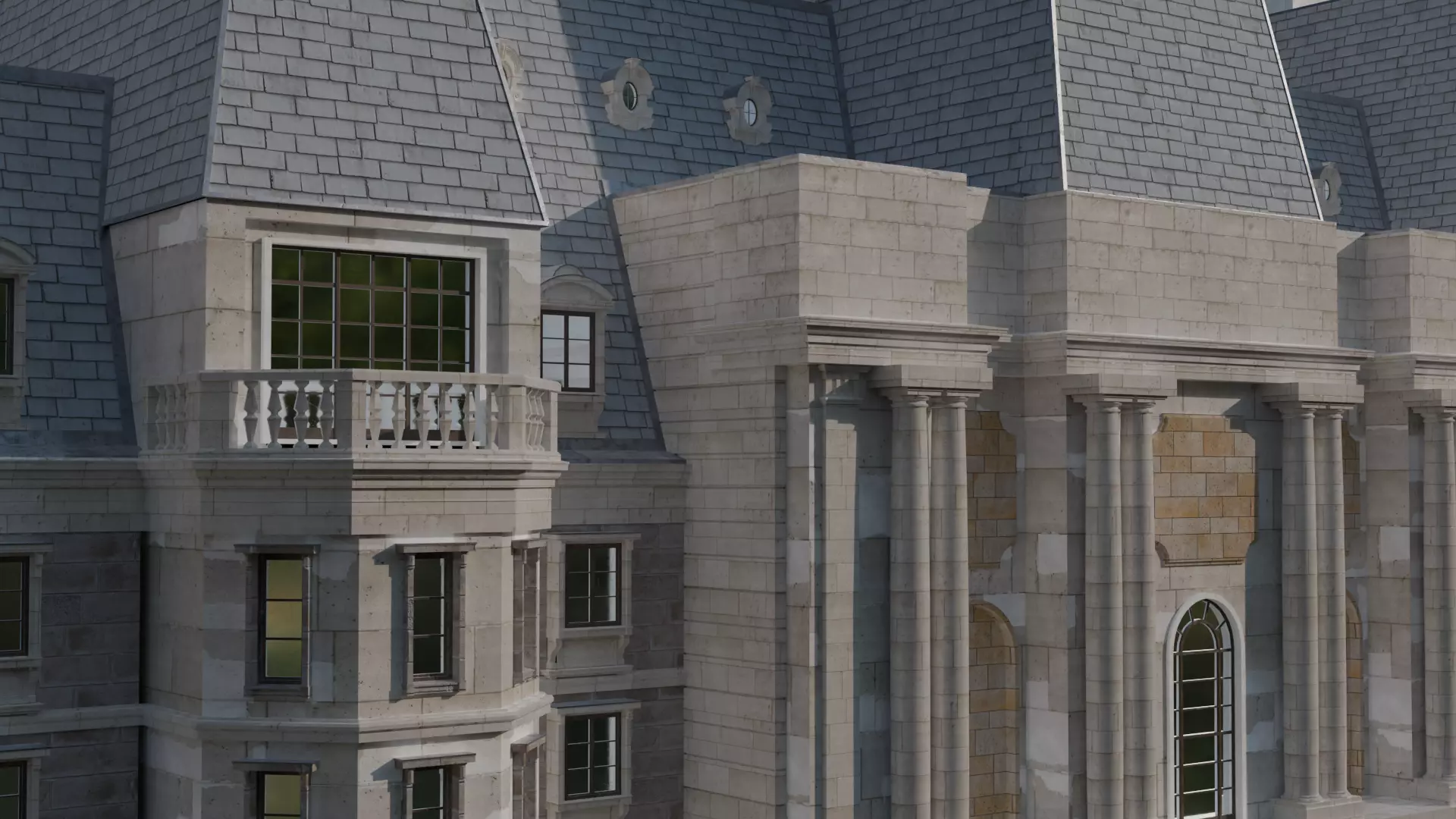 Classical European Building - House 2 3D model_6