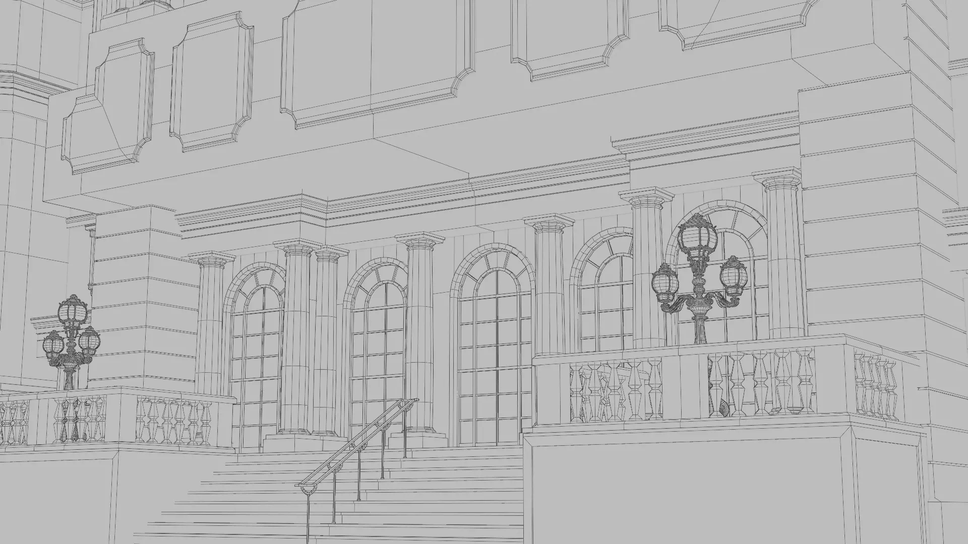 Classical European Building - House 2 3D model_12