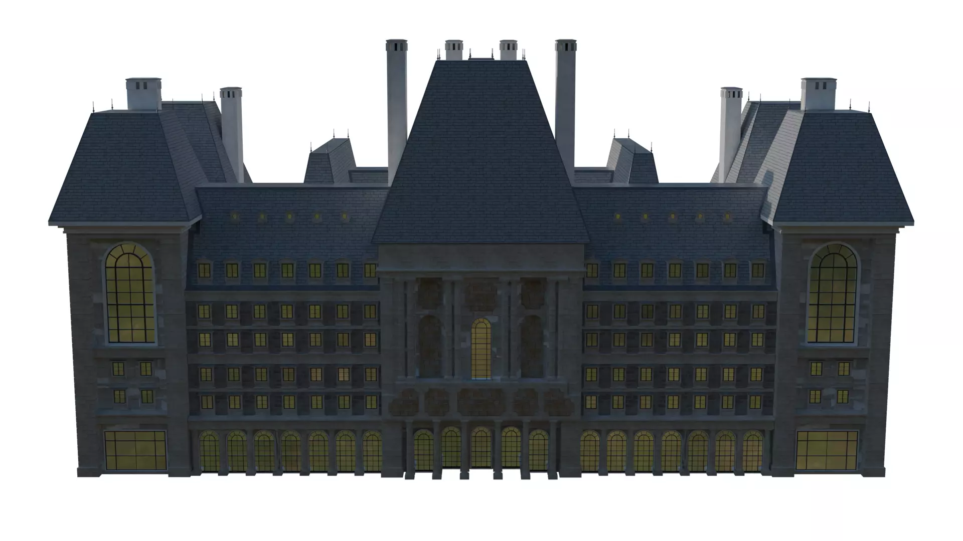 Classical European Building - House 2 3D model_4