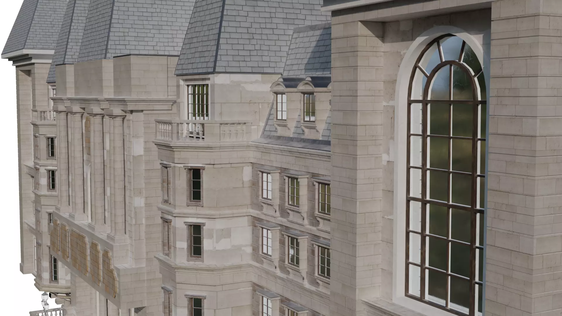 Classical European Building - House 2 3D model_8