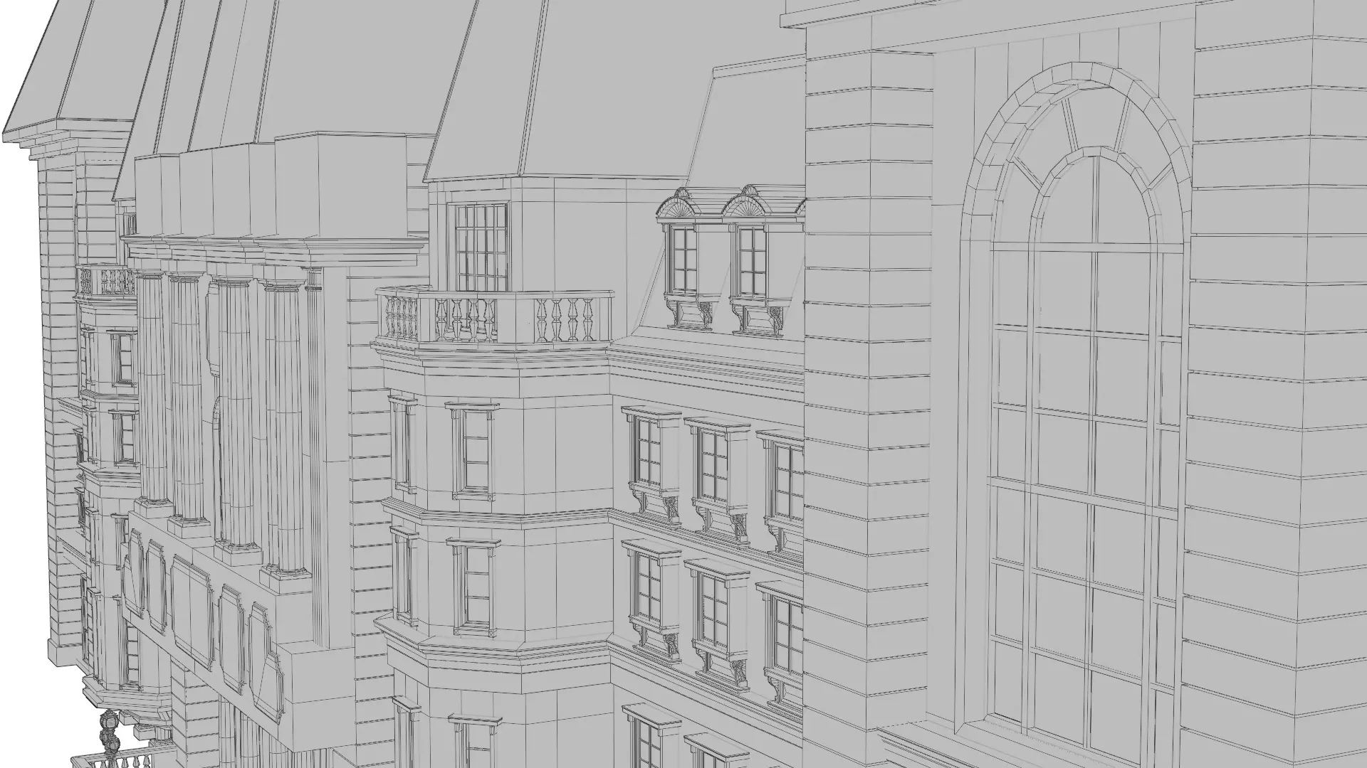 Classical European Building - House 2 3D model_15