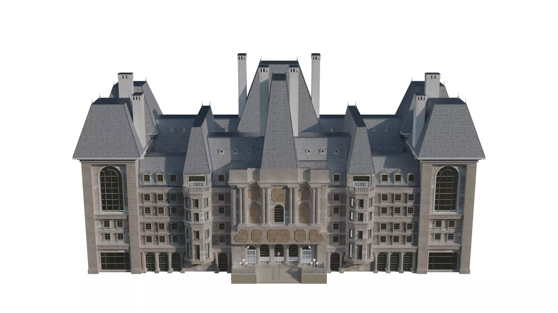 Classical European Building - House 2 3D model_2