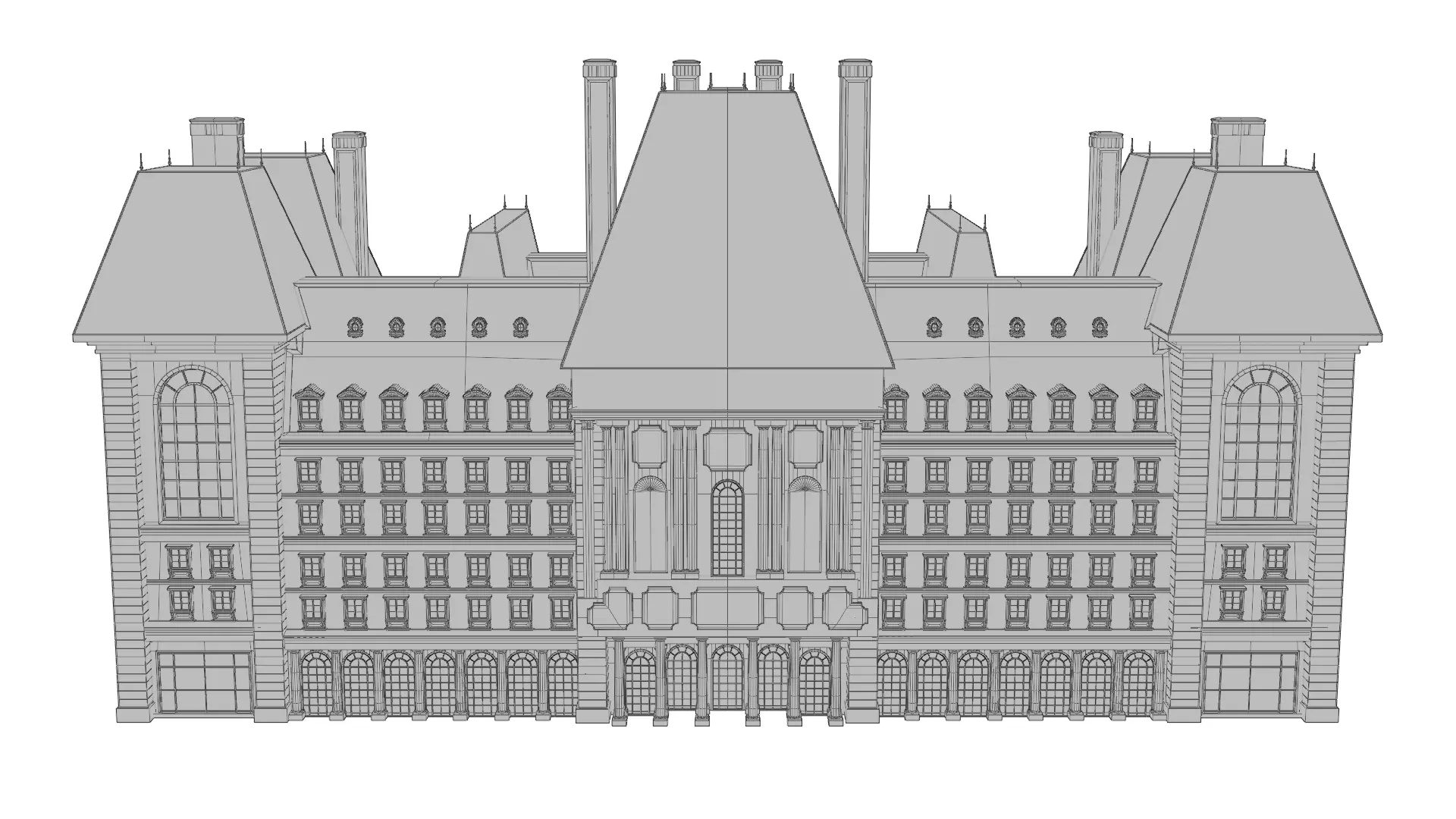 Classical European Building - House 2 3D model_11