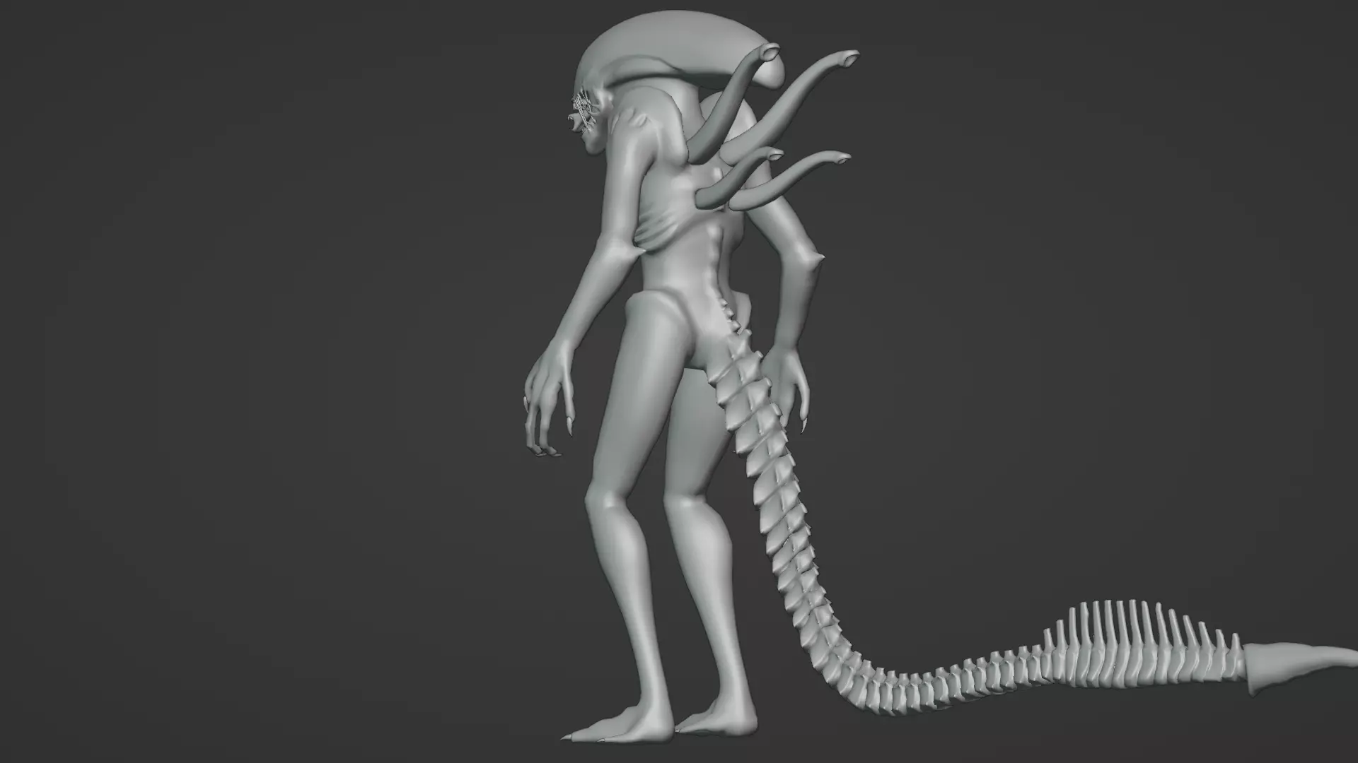 Xenomorph 3D Model Sci-Fi Horror Rigged Game-Ready Low-poly 3D model_18