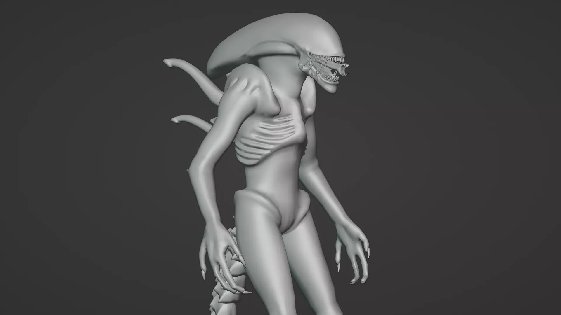 Xenomorph 3D Model Sci-Fi Horror Rigged Game-Ready Low-poly 3D model_12