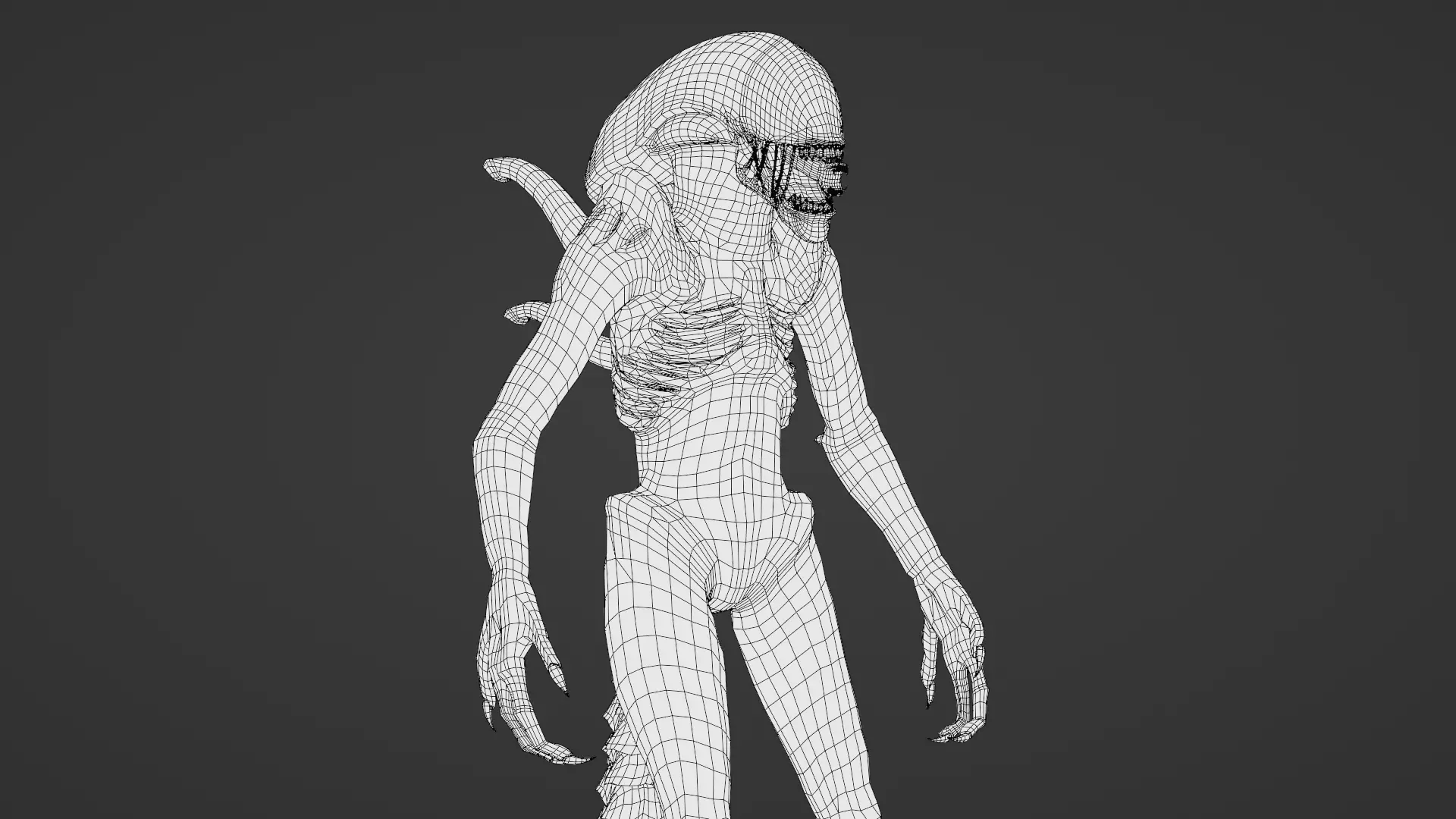 Xenomorph 3D Model Sci-Fi Horror Rigged Game-Ready Low-poly 3D model_34