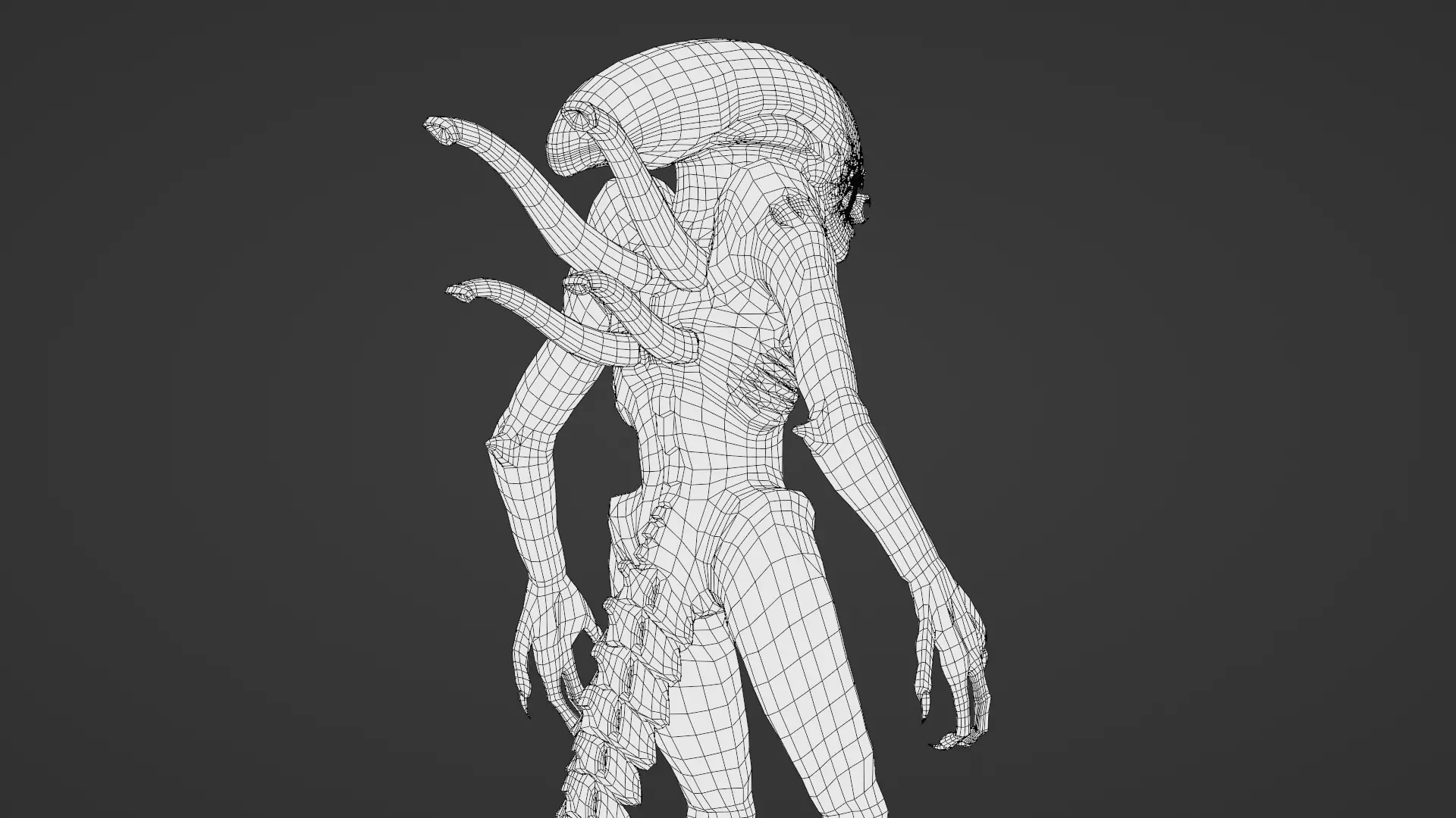 Xenomorph 3D Model Sci-Fi Horror Rigged Game-Ready Low-poly 3D model_27