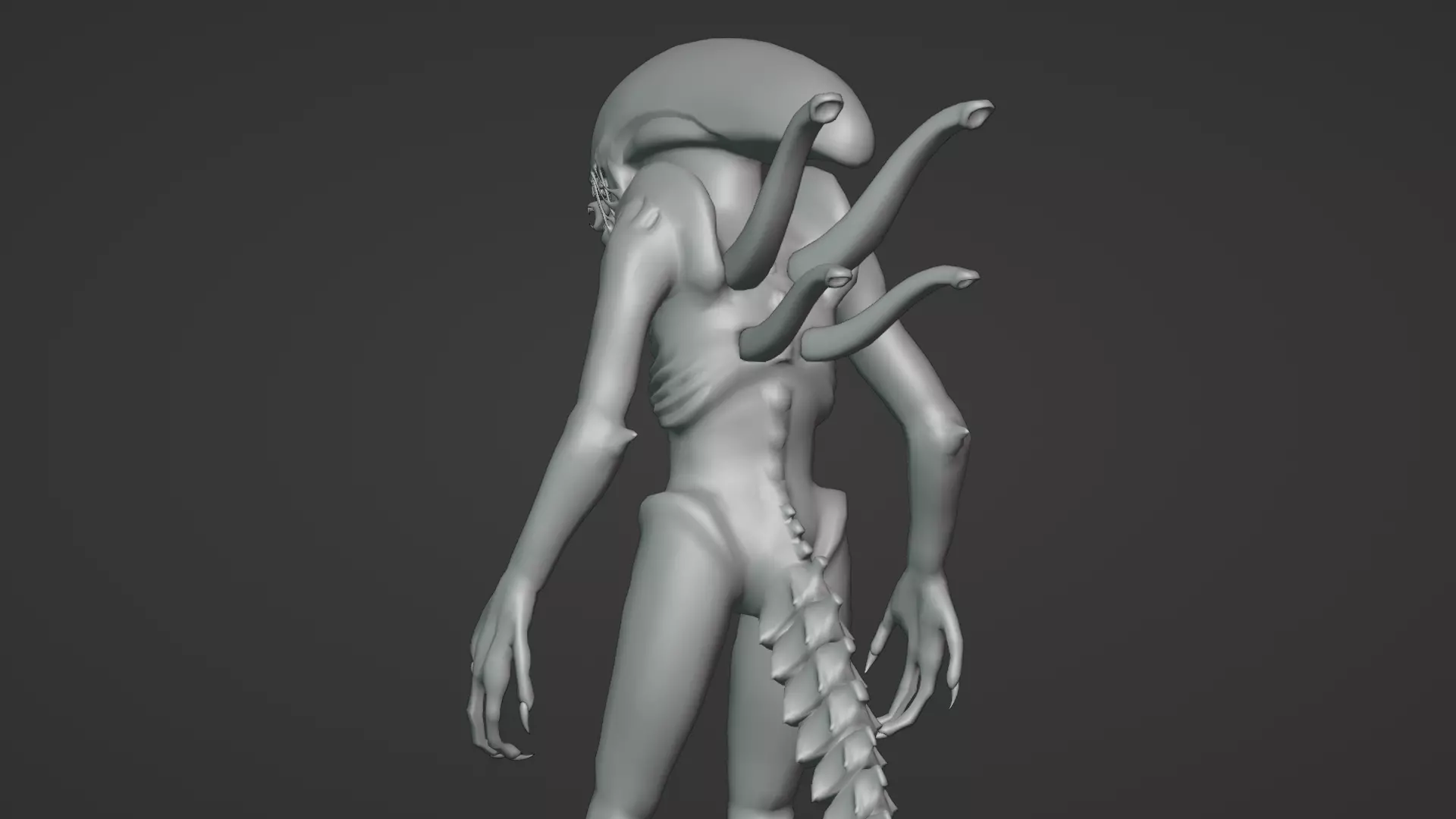 Xenomorph 3D Model Sci-Fi Horror Rigged Game-Ready Low-poly 3D model_13