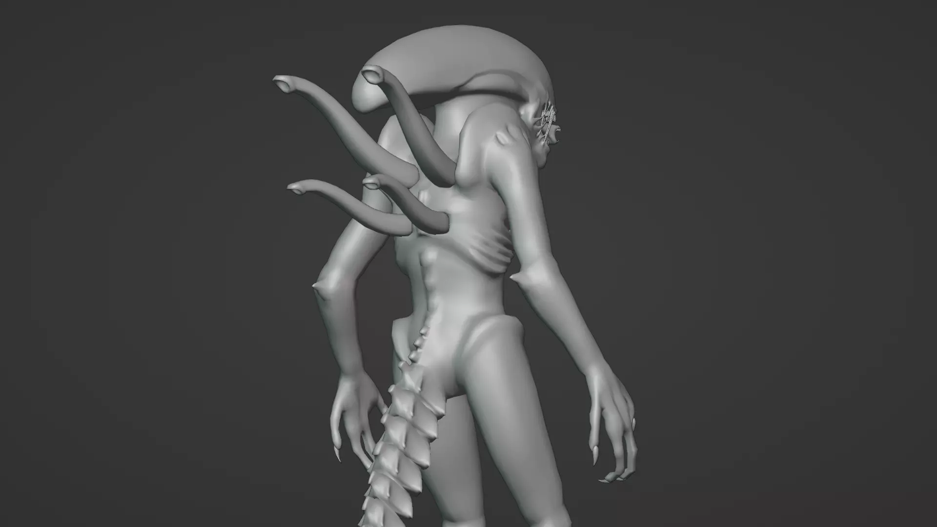 Xenomorph 3D Model Sci-Fi Horror Rigged Game-Ready Low-poly 3D model_15