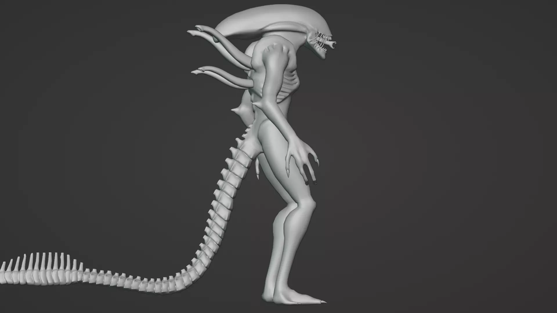 Xenomorph 3D Model Sci-Fi Horror Rigged Game-Ready Low-poly 3D model_20